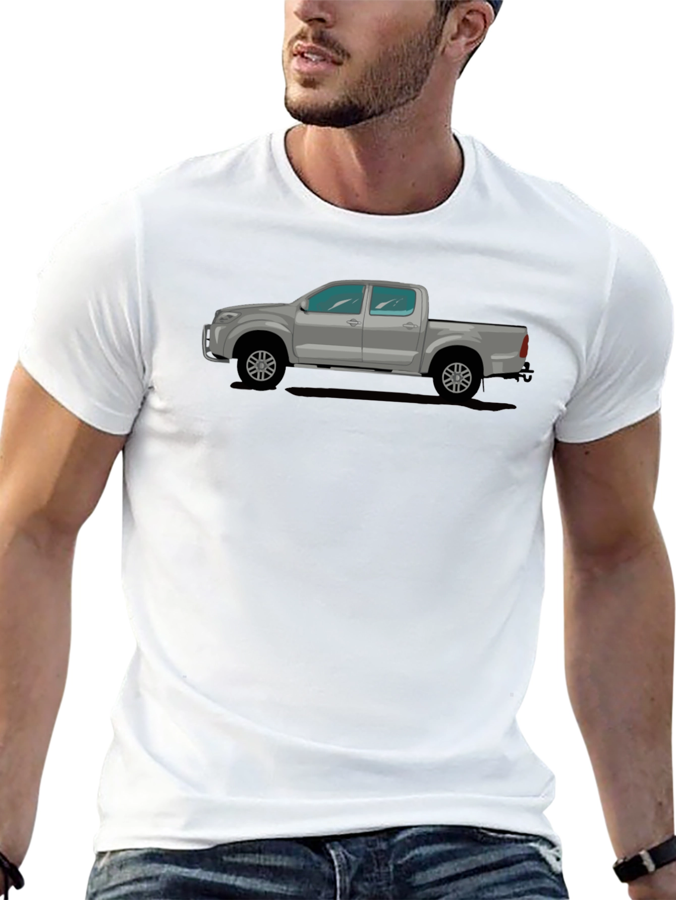 Truck Graphic Tee - Black Crew Neck T-Shirt