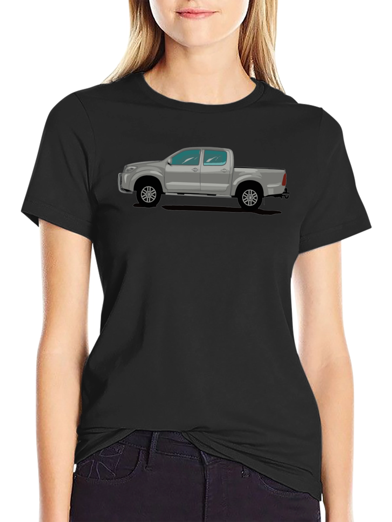 Truck Graphic Tee - Black Crew Neck T-Shirt