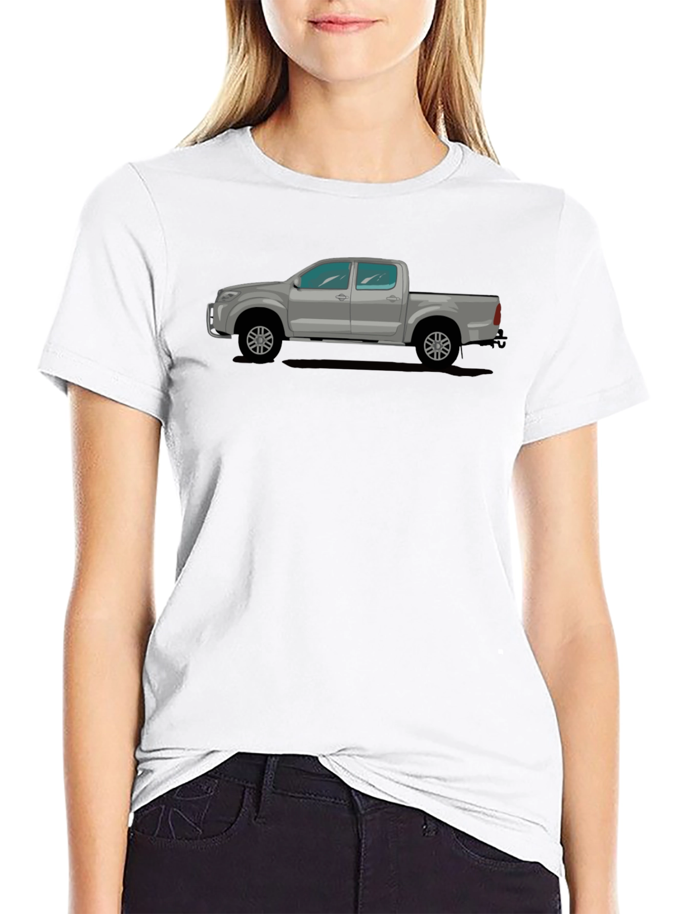 Truck Graphic Tee - Black Crew Neck T-Shirt
