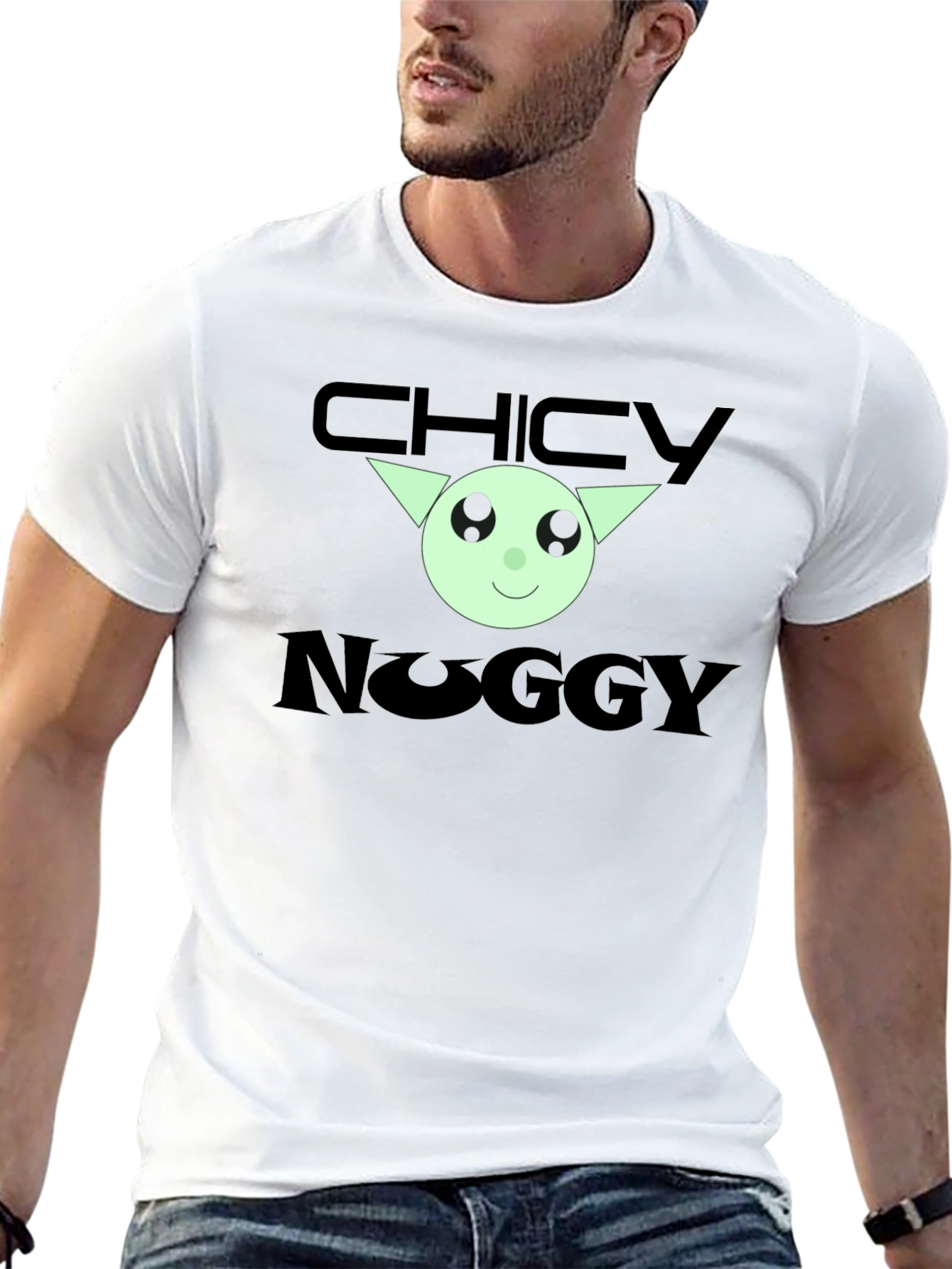 Chicky Noggy Graphic Tee - Black Cotton T-Shirt