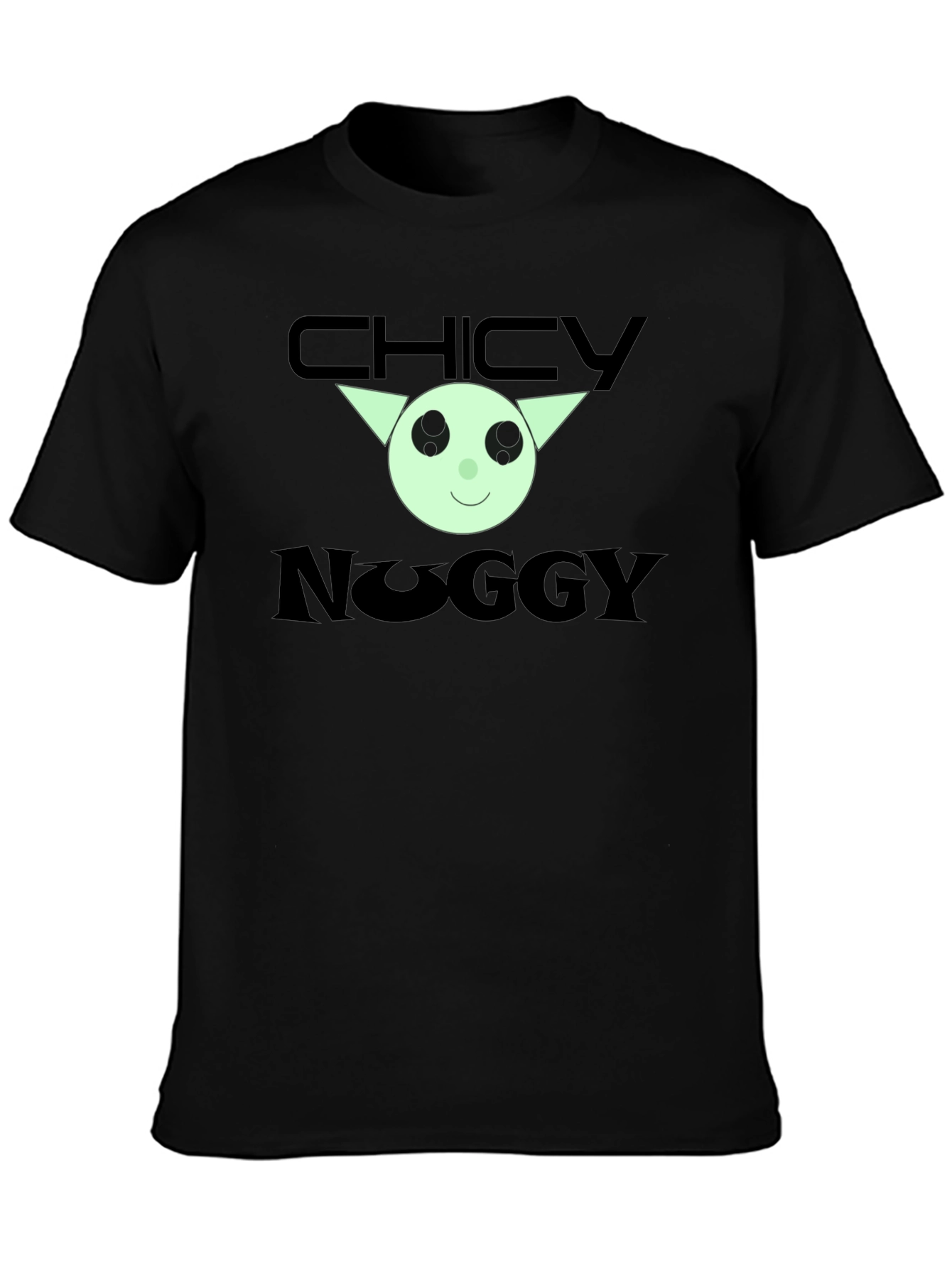 Chicky Noggy Graphic Tee - Black Cotton T-Shirt