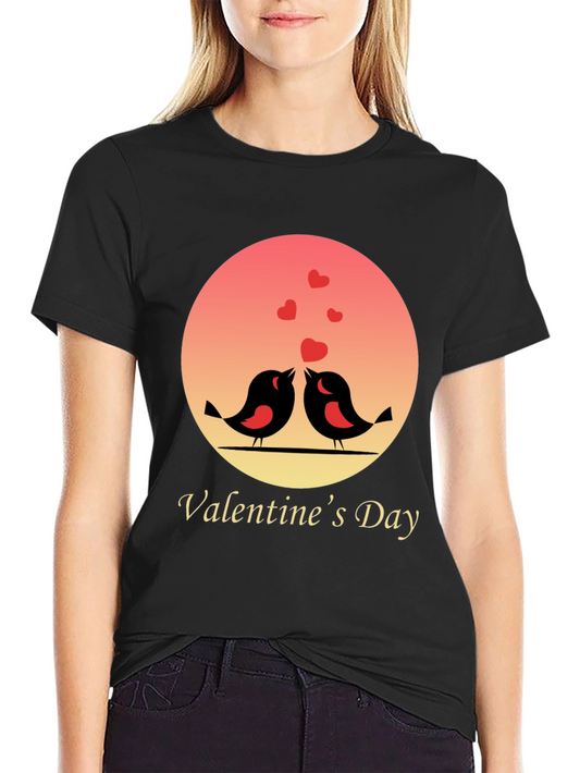 Valentines Day Love Birds Graphic T-Shirt