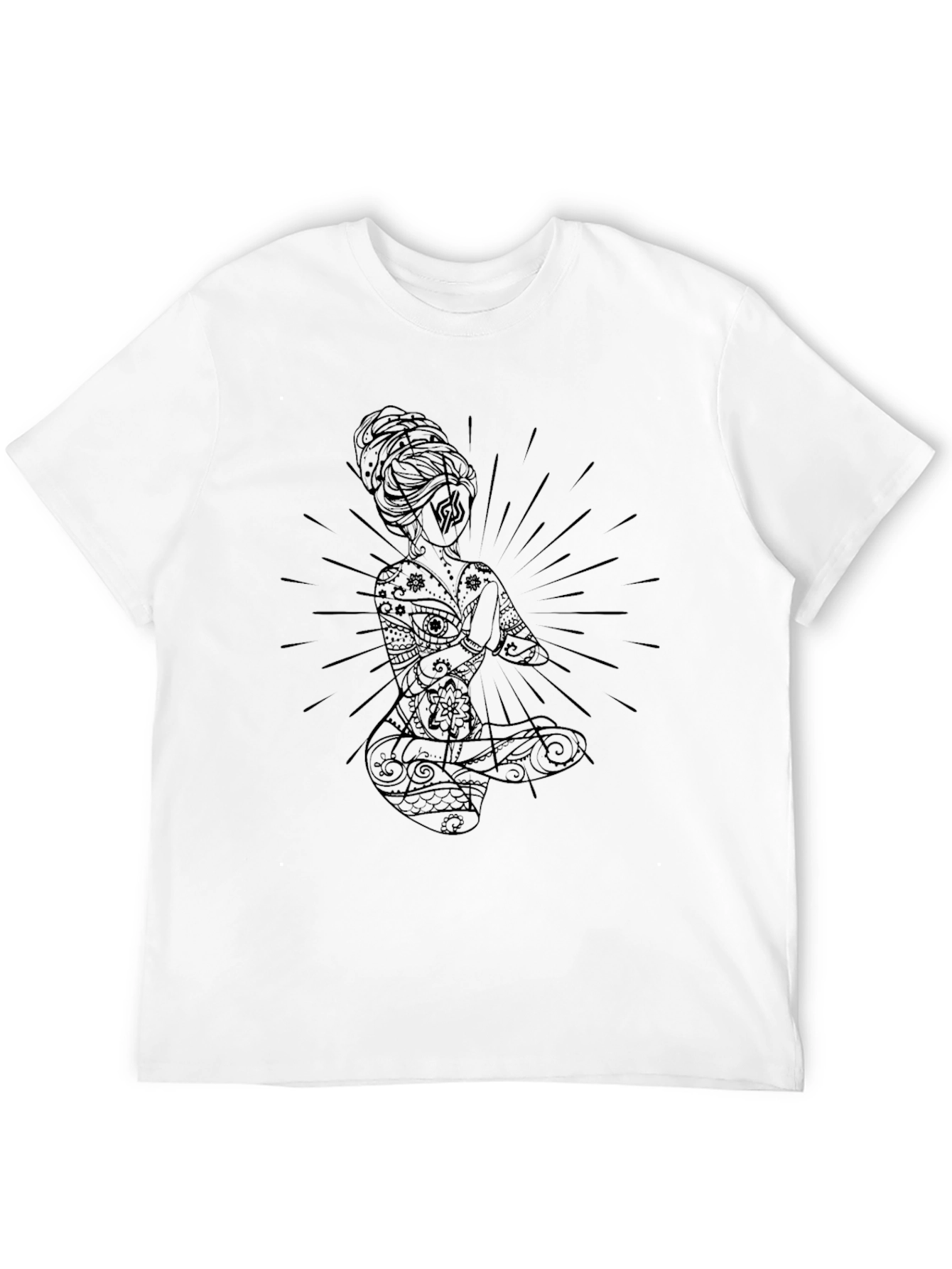 Meditating Woman Graphic Tee - Black
