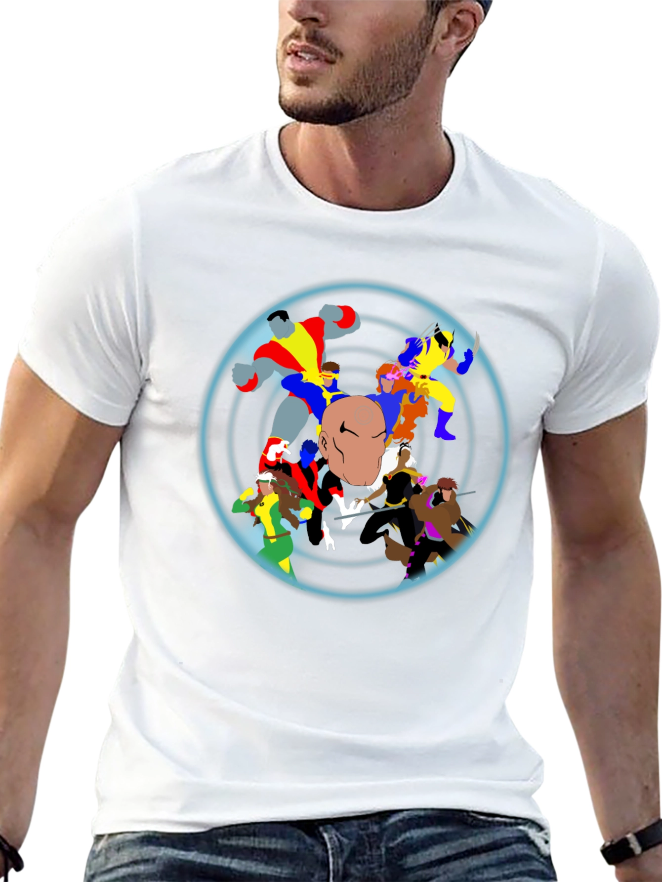 X-Men Cartoon Graphic Black T-Shirt