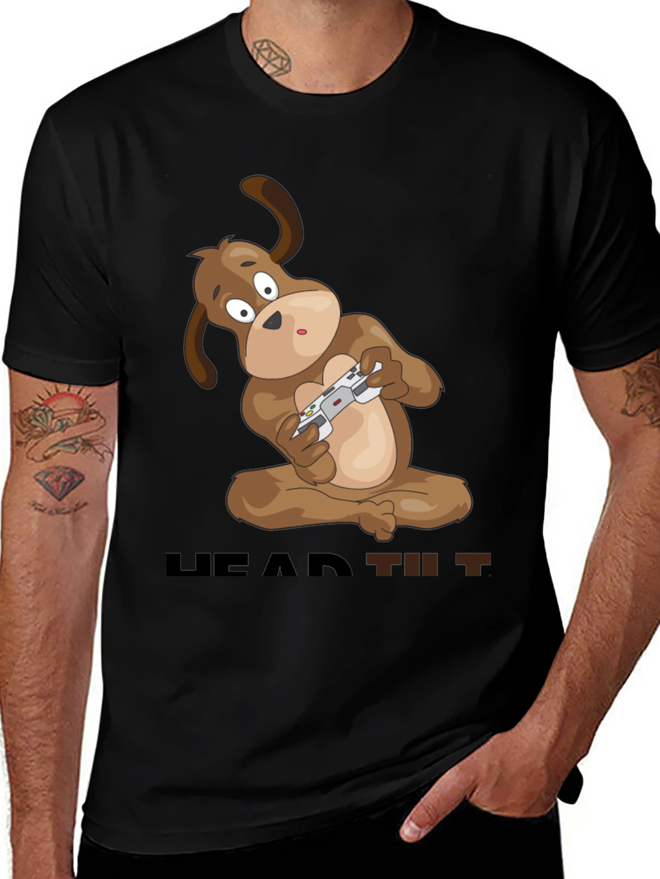 Gaming Dog T-Shirt - Head Tilt Style