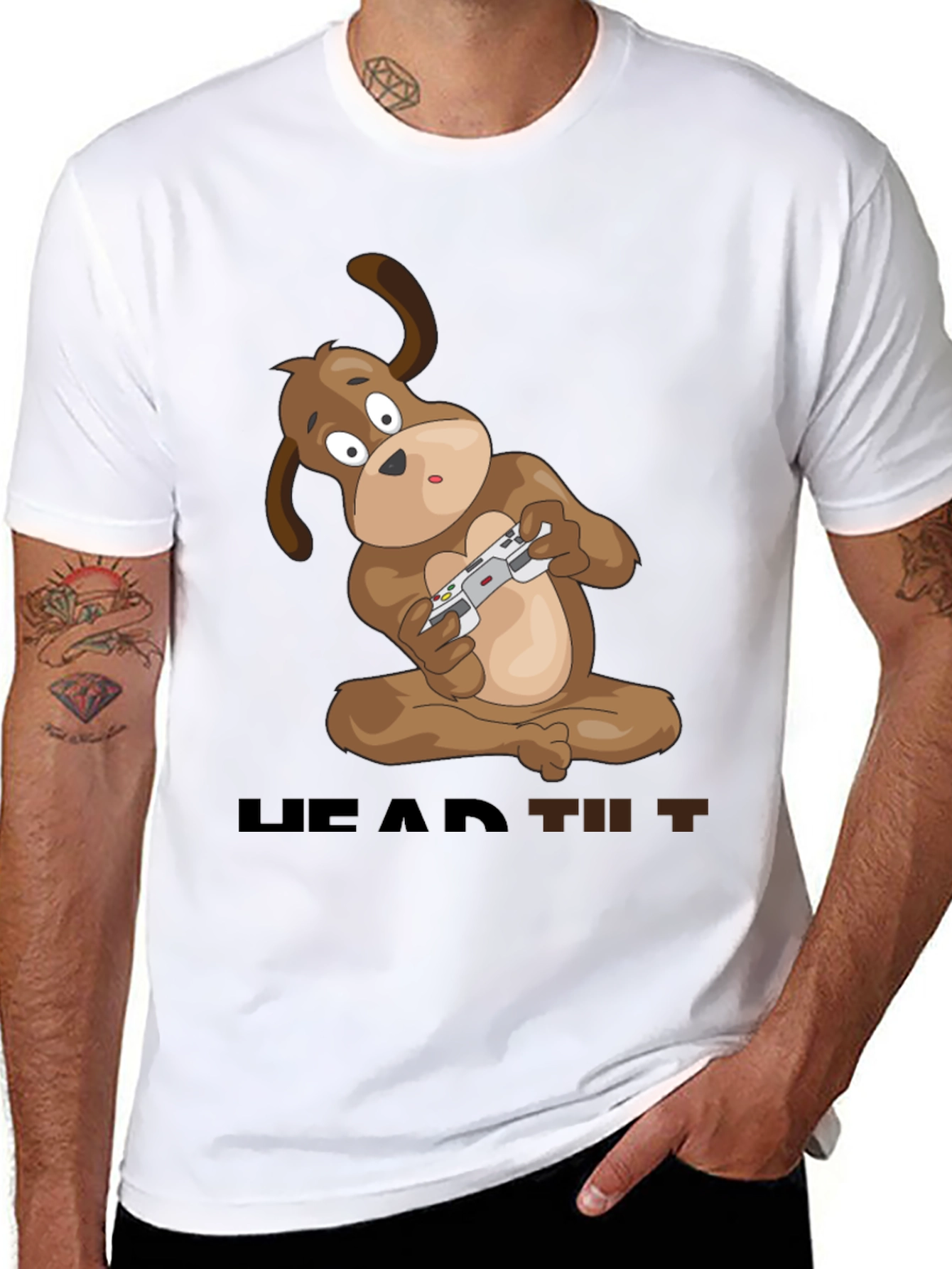 Gaming Dog T-Shirt - Head Tilt Style