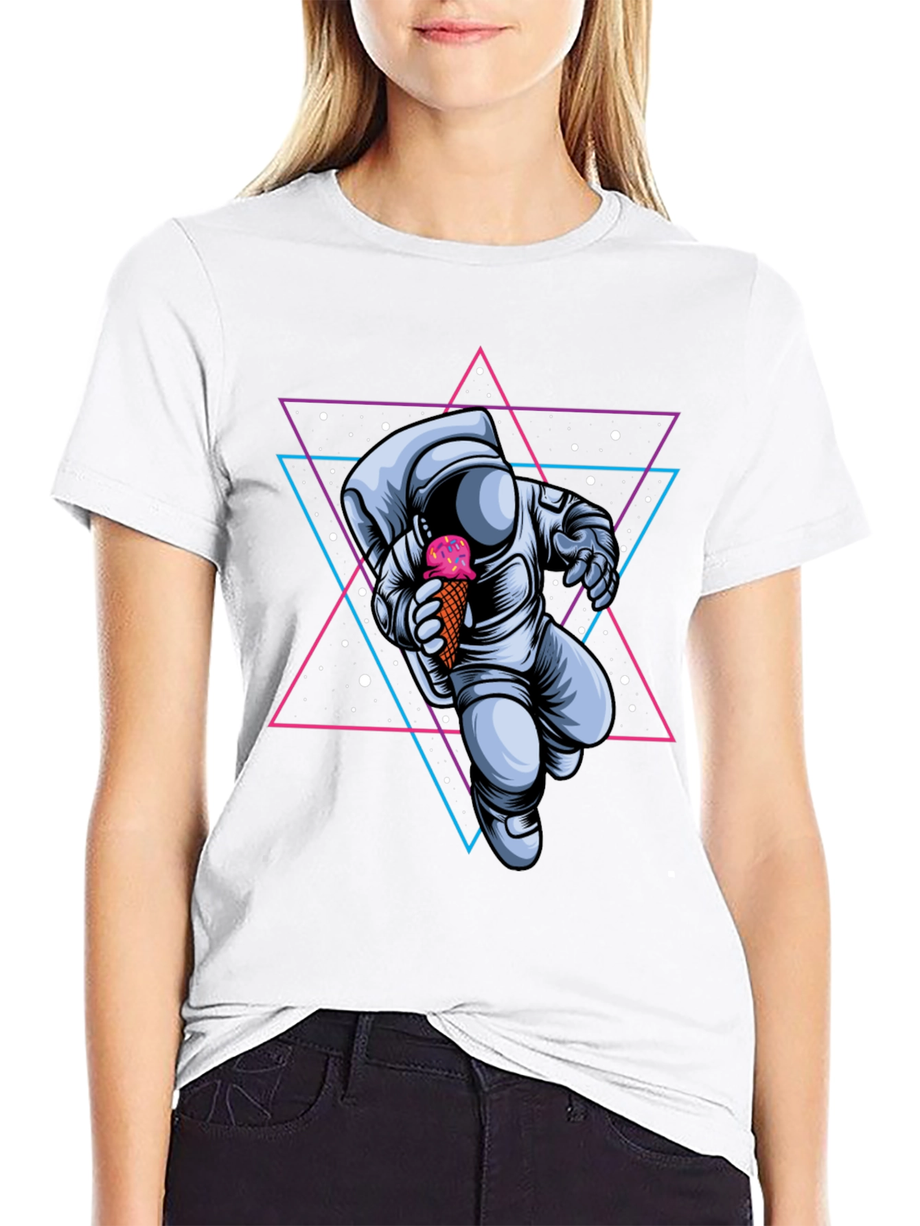 Astronaut Ice Cream Graphic Tee - Space Lovers T-Shirt