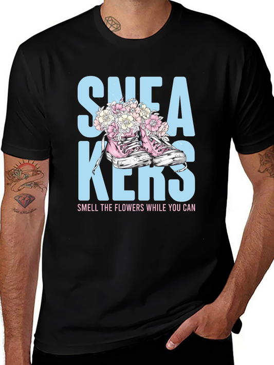 Sneakers and Flowers Graphic Tee