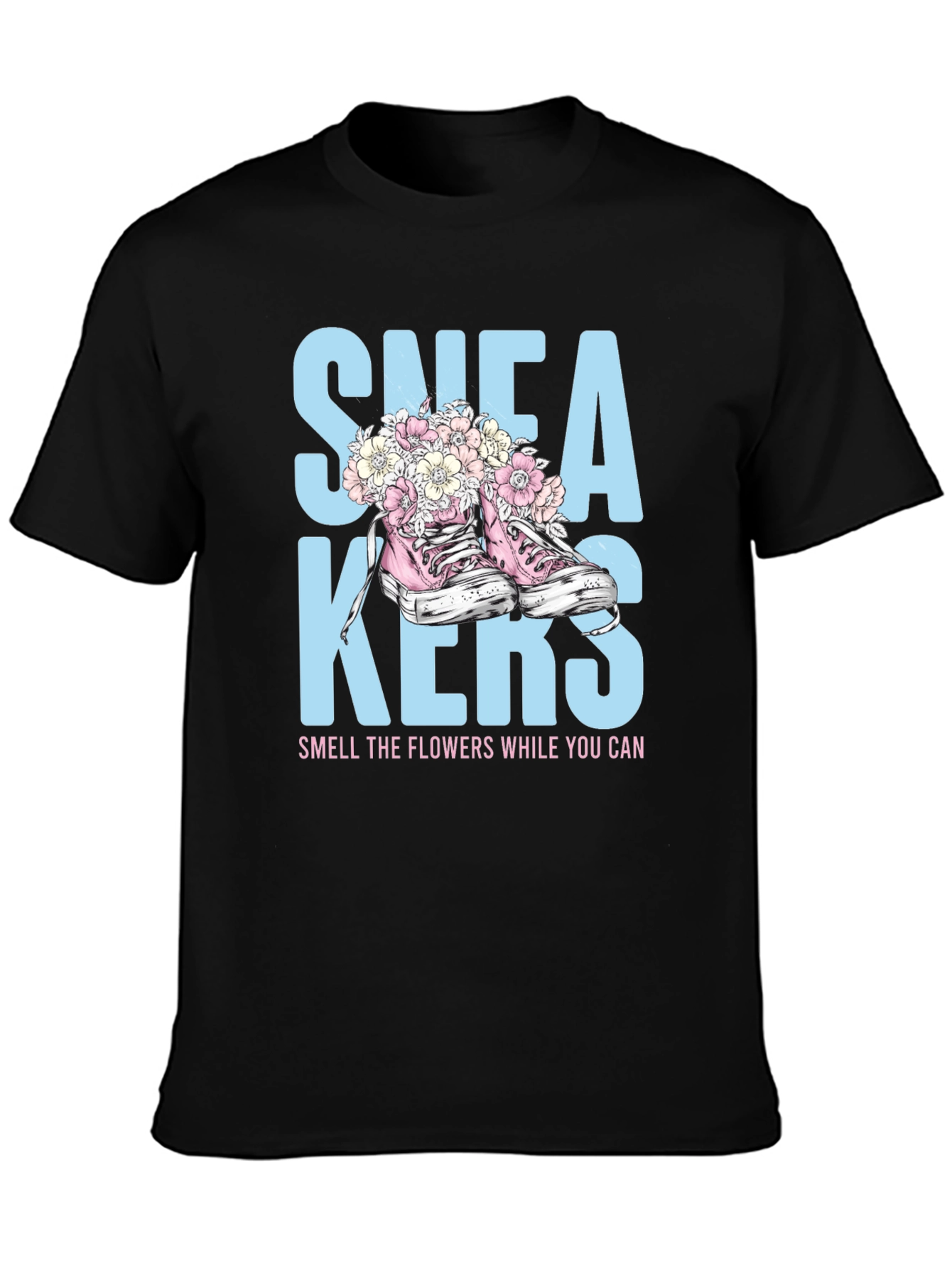 Sneakers and Flowers Graphic Tee