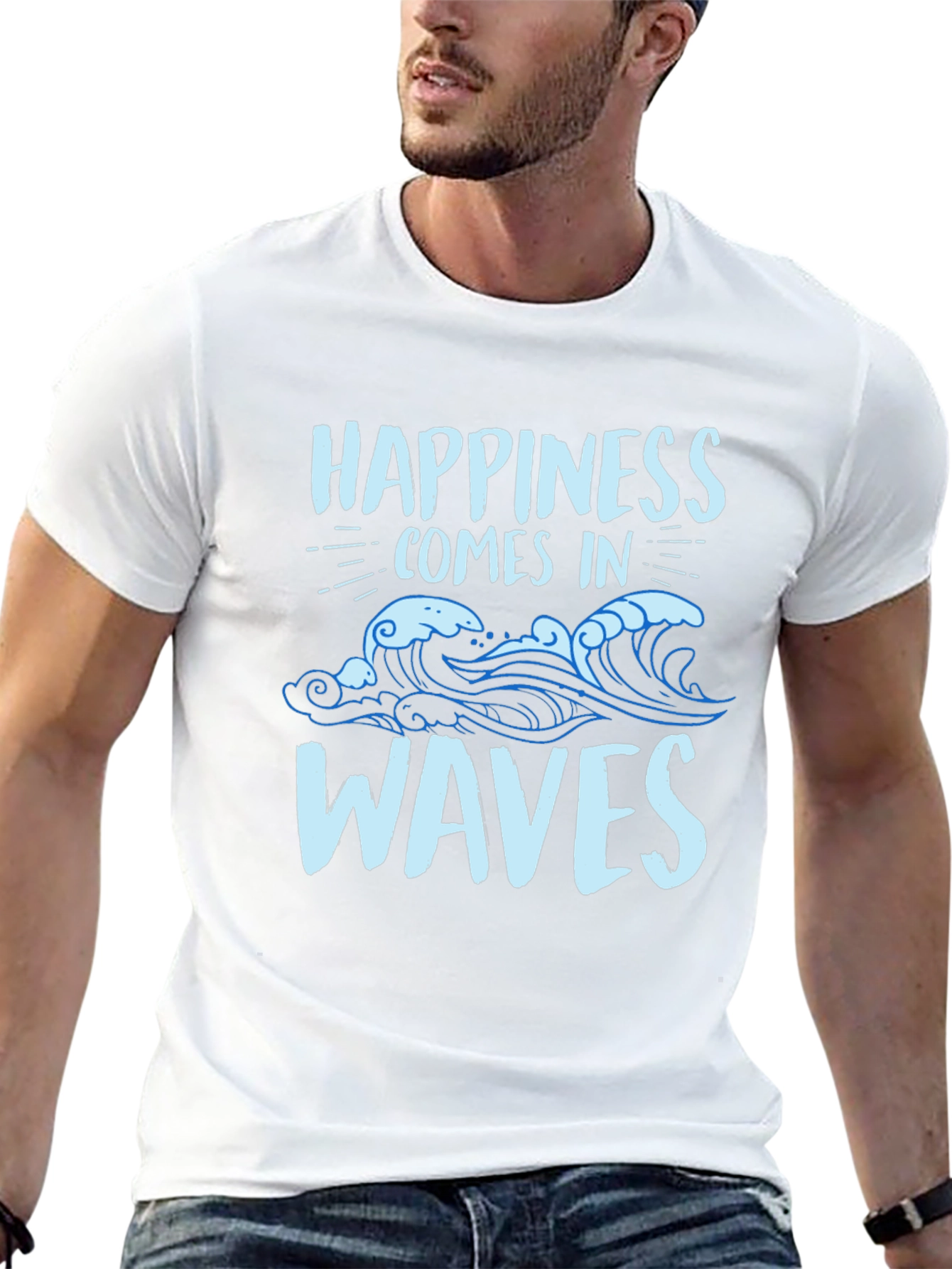 Happiness Comes in Waves Graphic T-Shirt