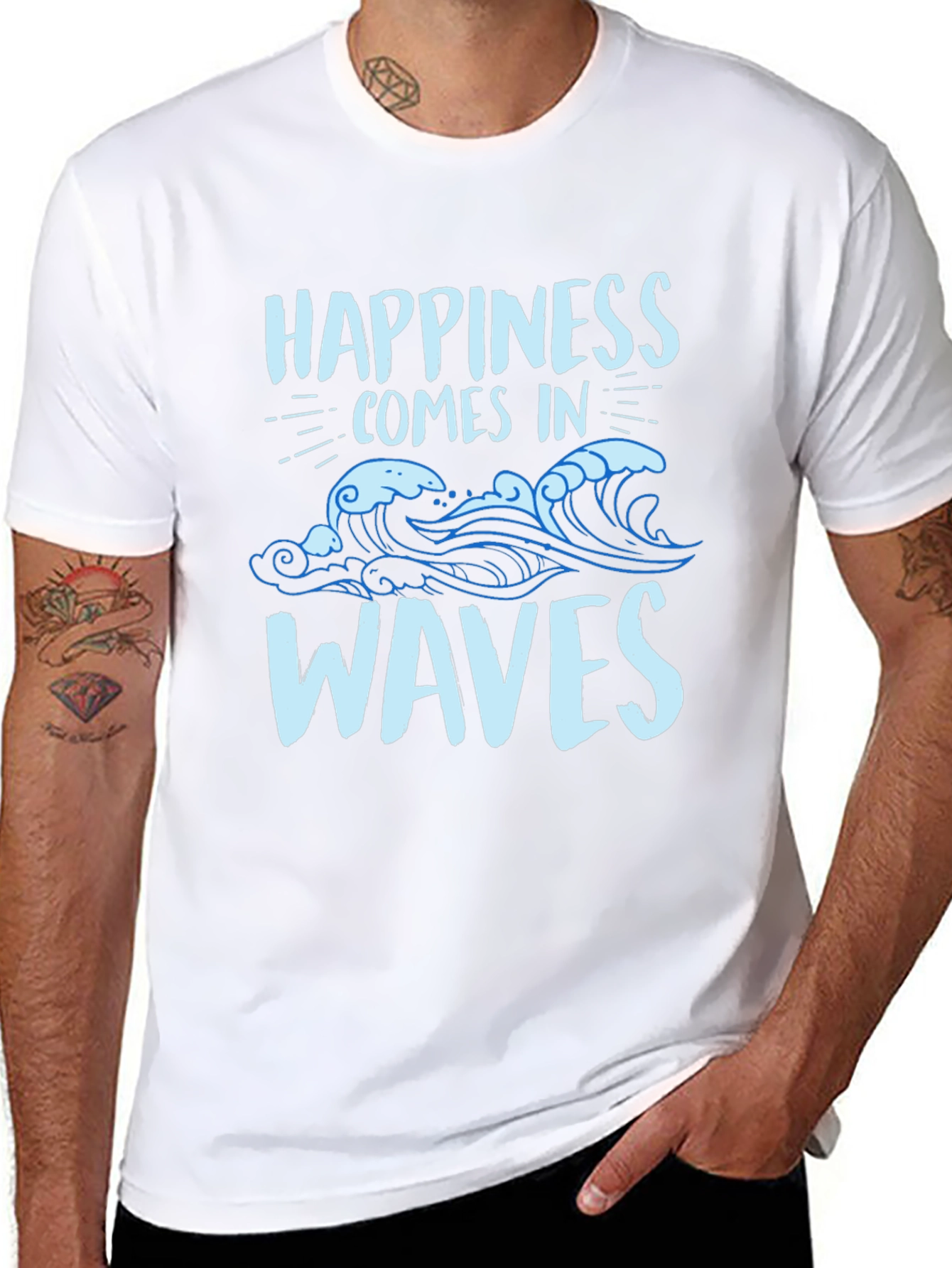 Happiness Comes in Waves Graphic T-Shirt