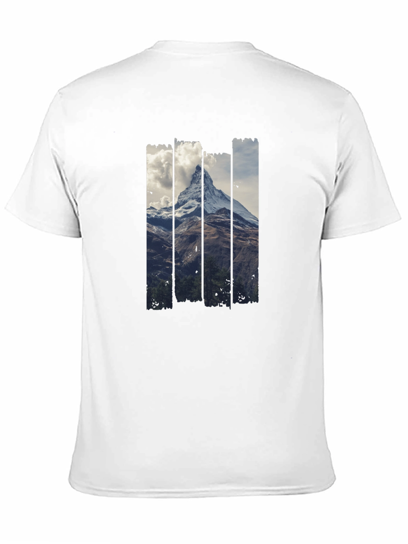 Mountain Peak Graphic Print Mens Black T-Shirt