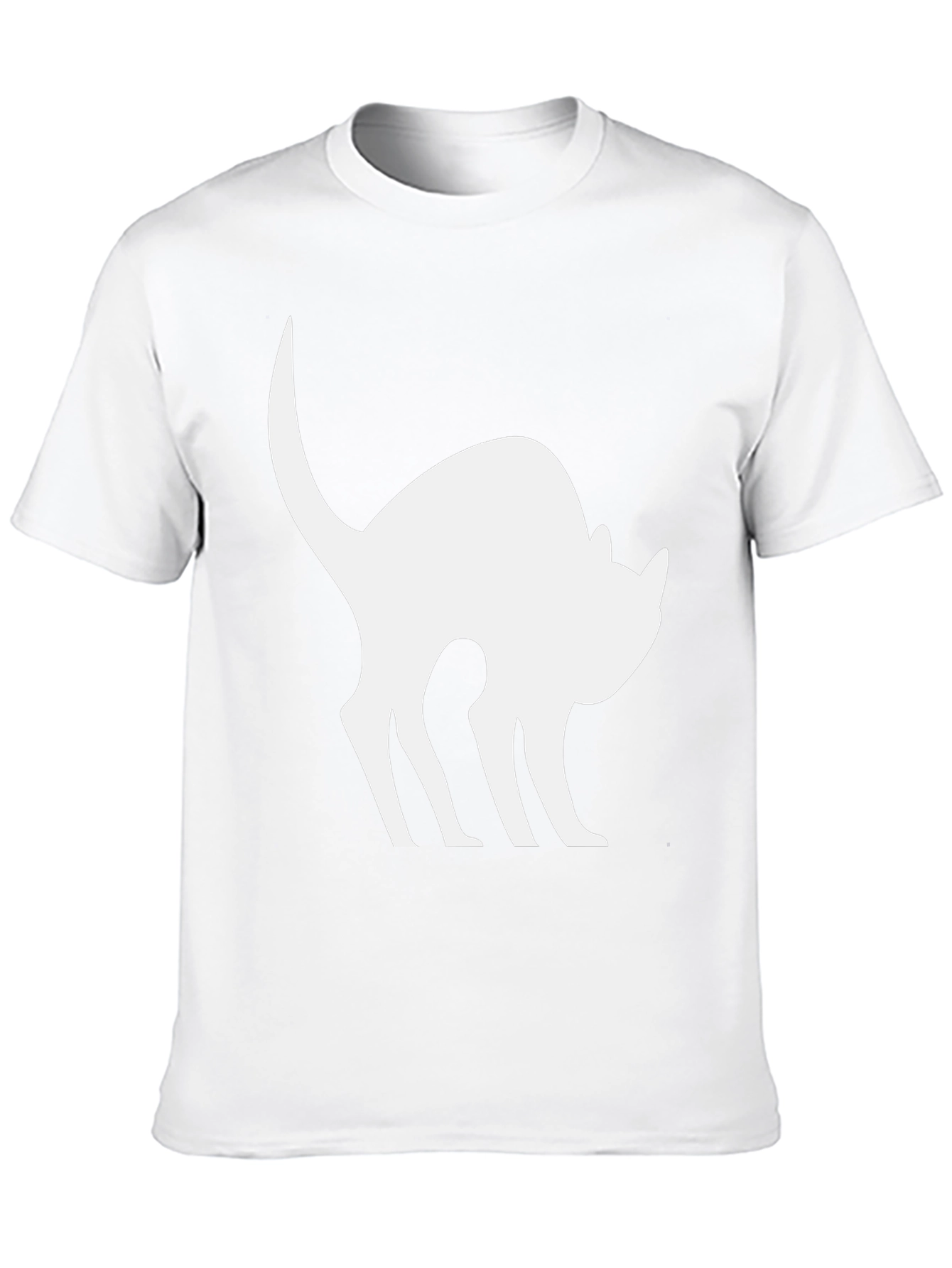 Black Cat Silhouette T-Shirt - Arched Back Design