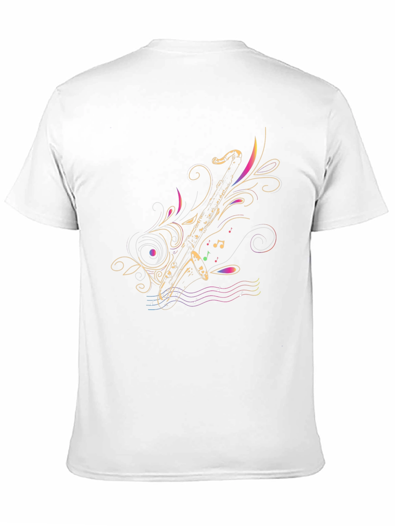 Stylish Saxophone Graphic T-Shirt
