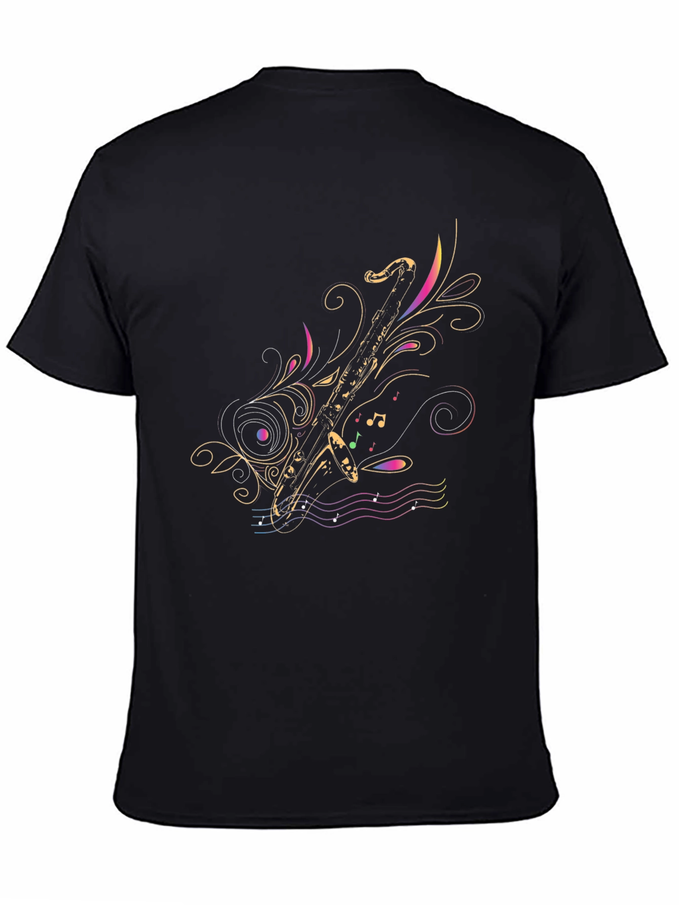 Stylish Saxophone Graphic T-Shirt