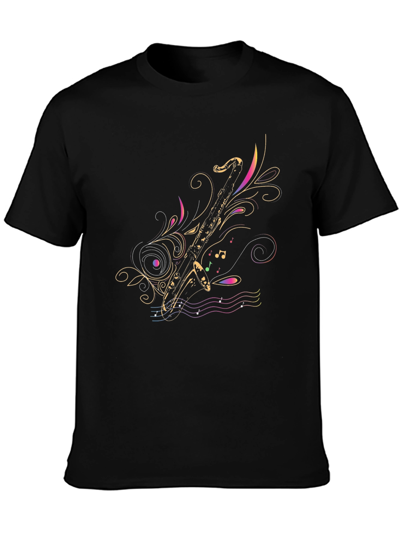 Stylish Saxophone Graphic T-Shirt
