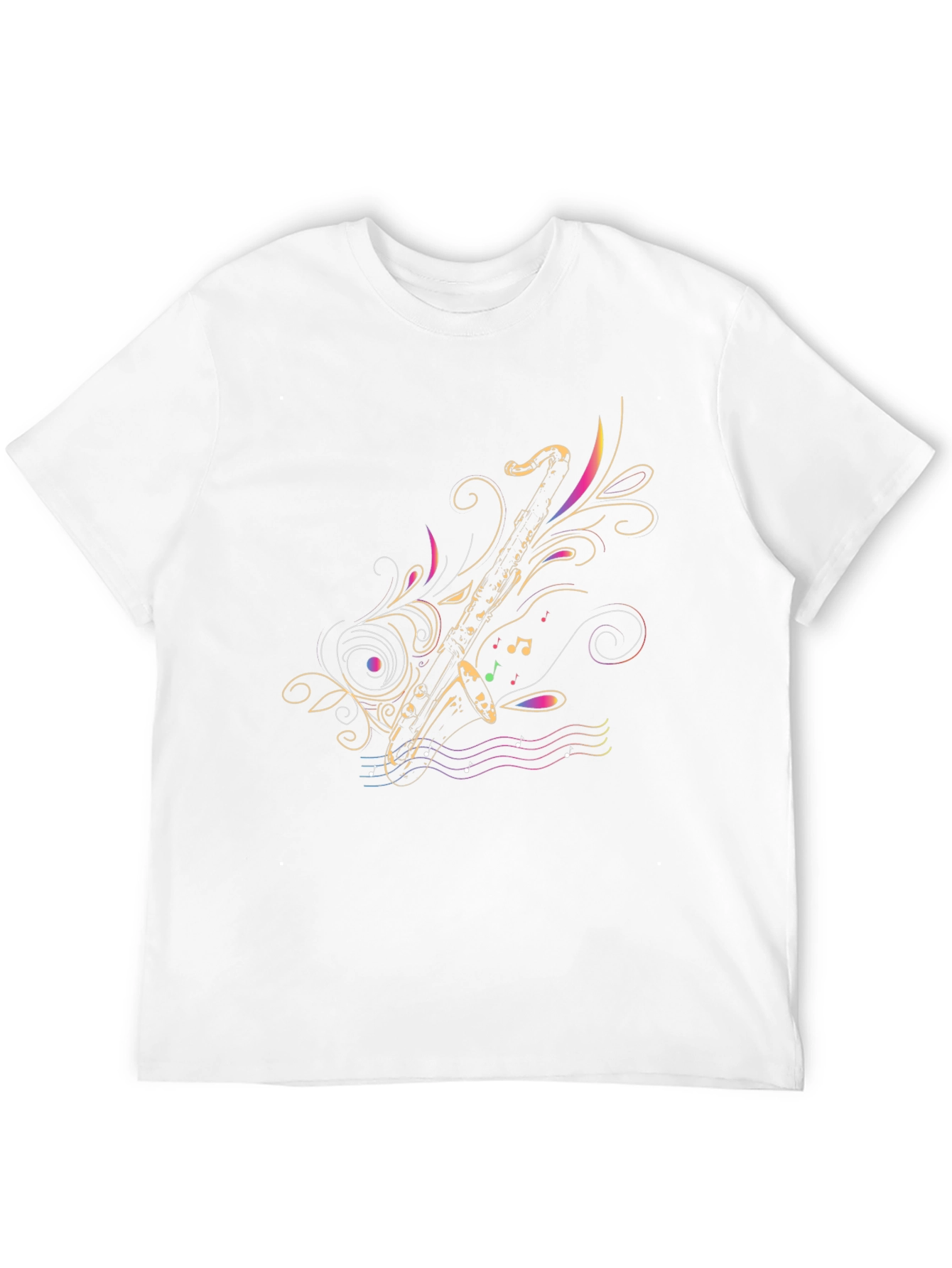 Stylish Saxophone Graphic T-Shirt