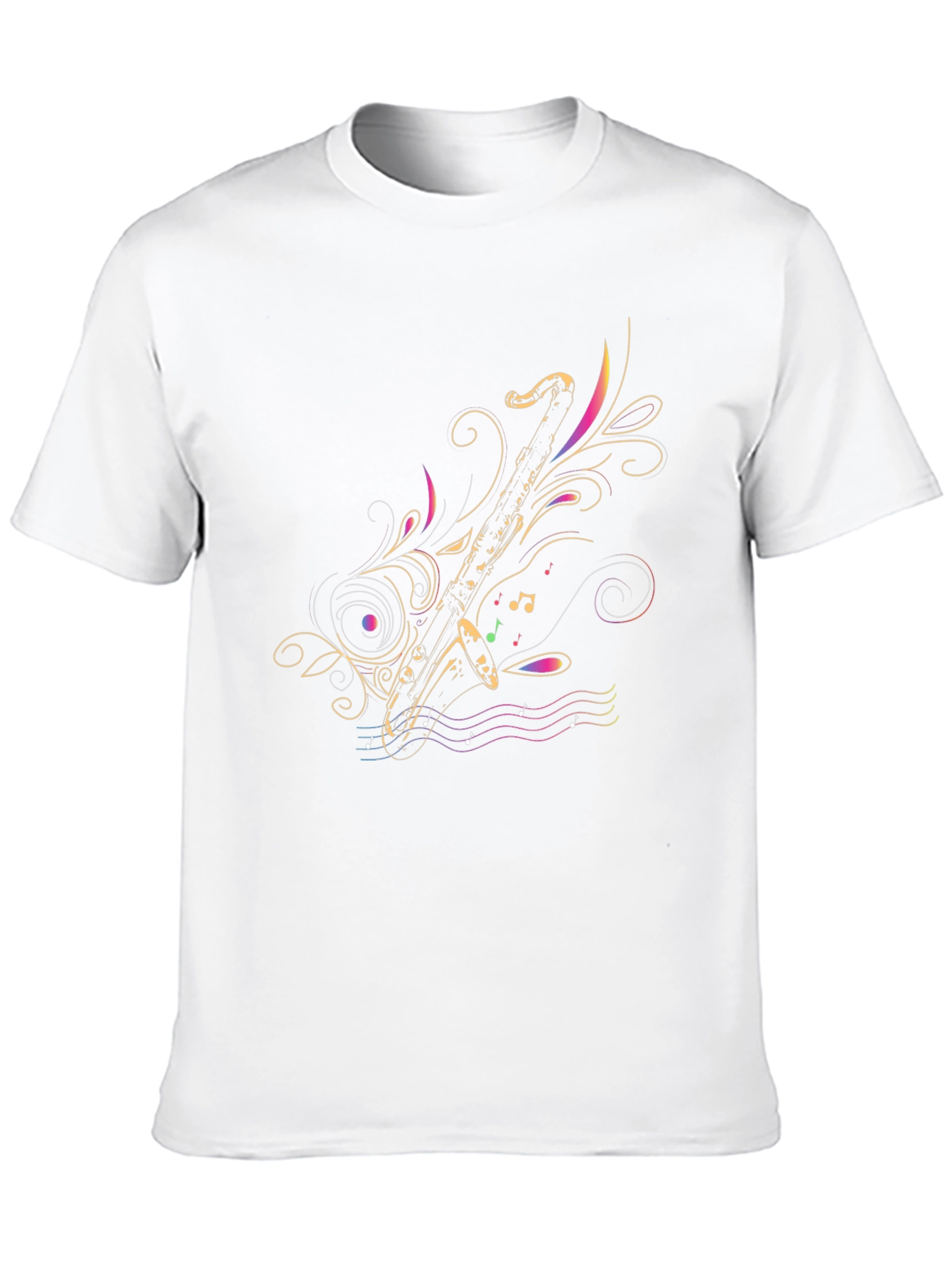 Stylish Saxophone Graphic T-Shirt