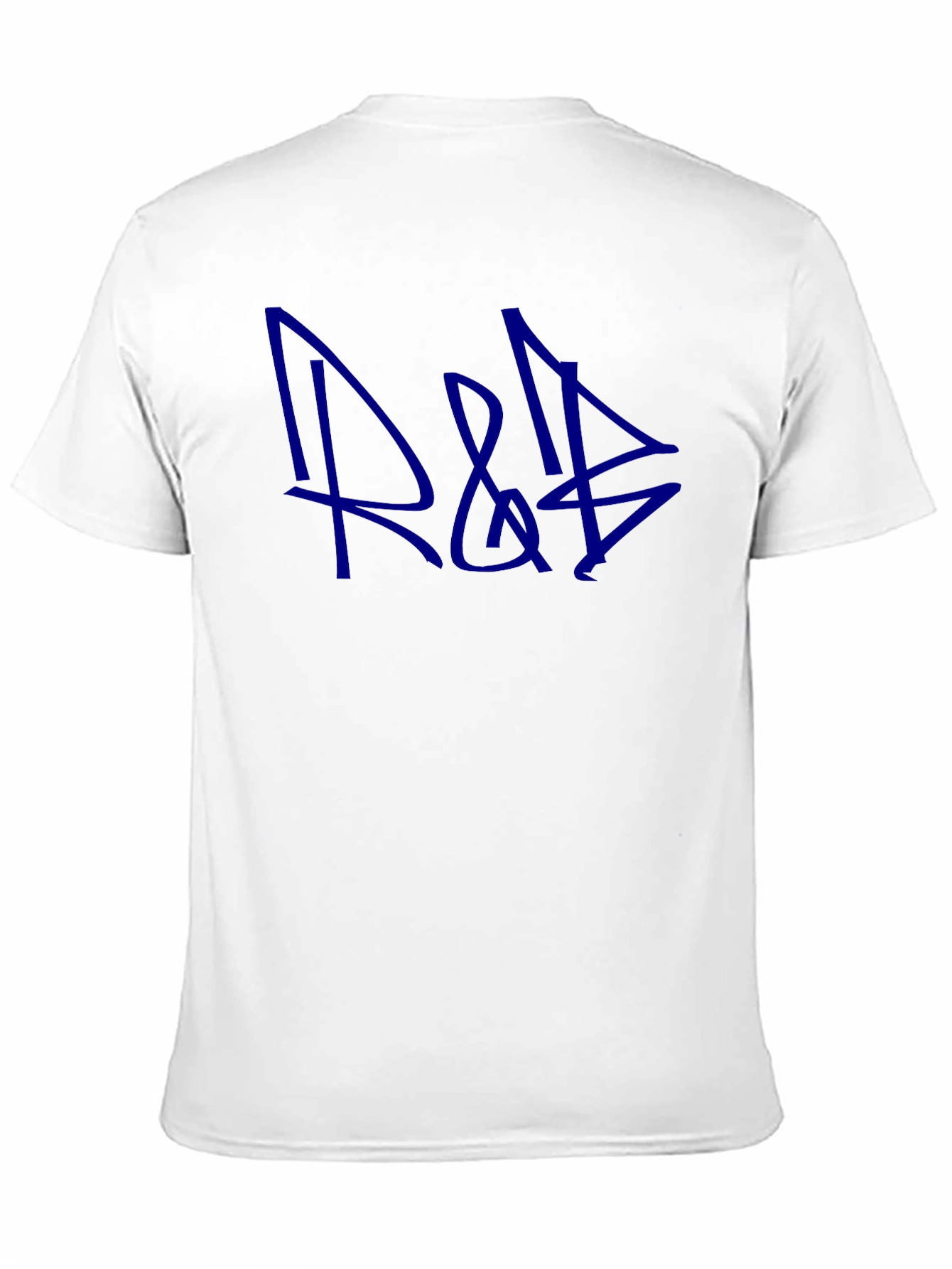 Blue Graffiti Style Graphic Print Black T-Shirt