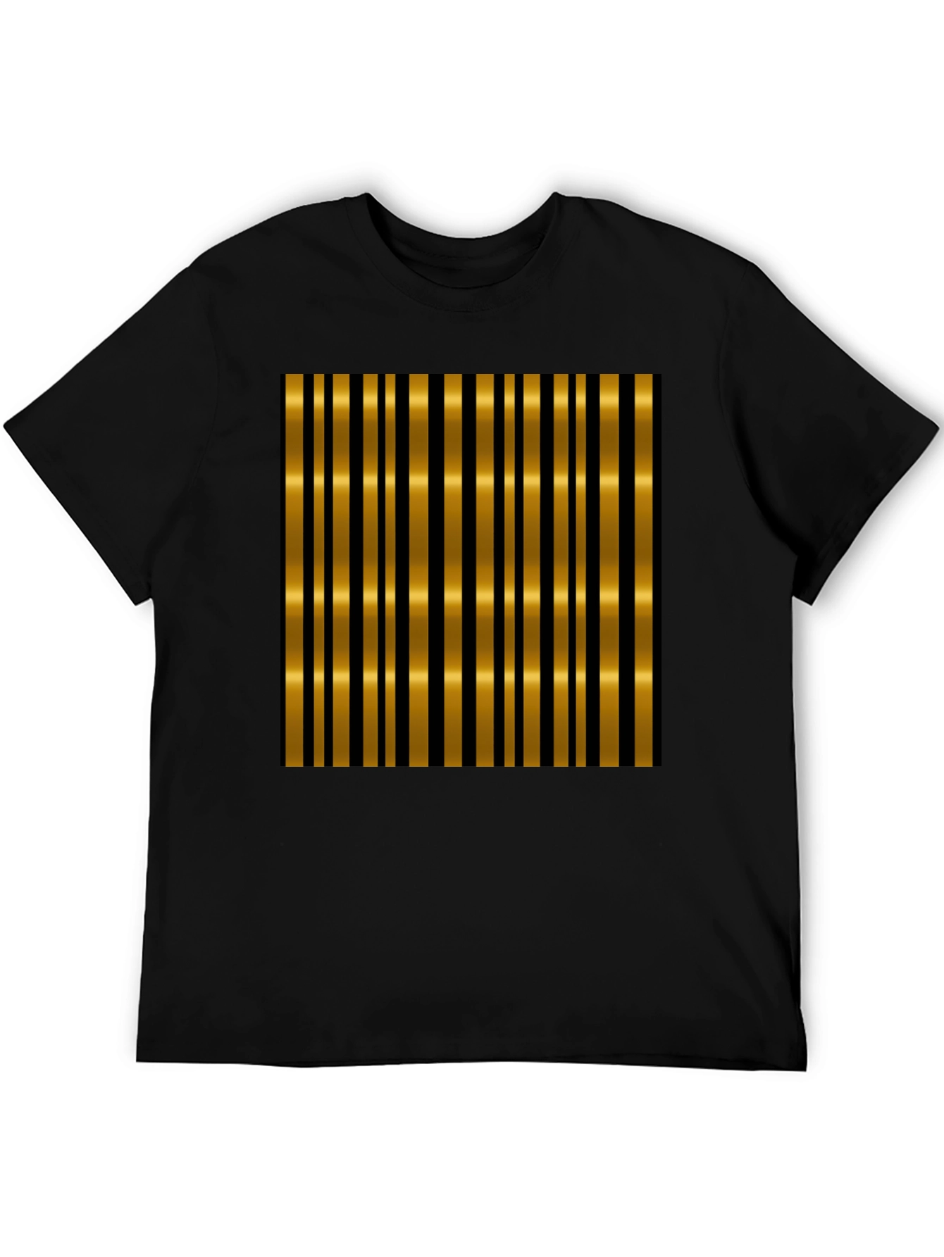 Bold Striped T-Shirt - Black and Gold Design