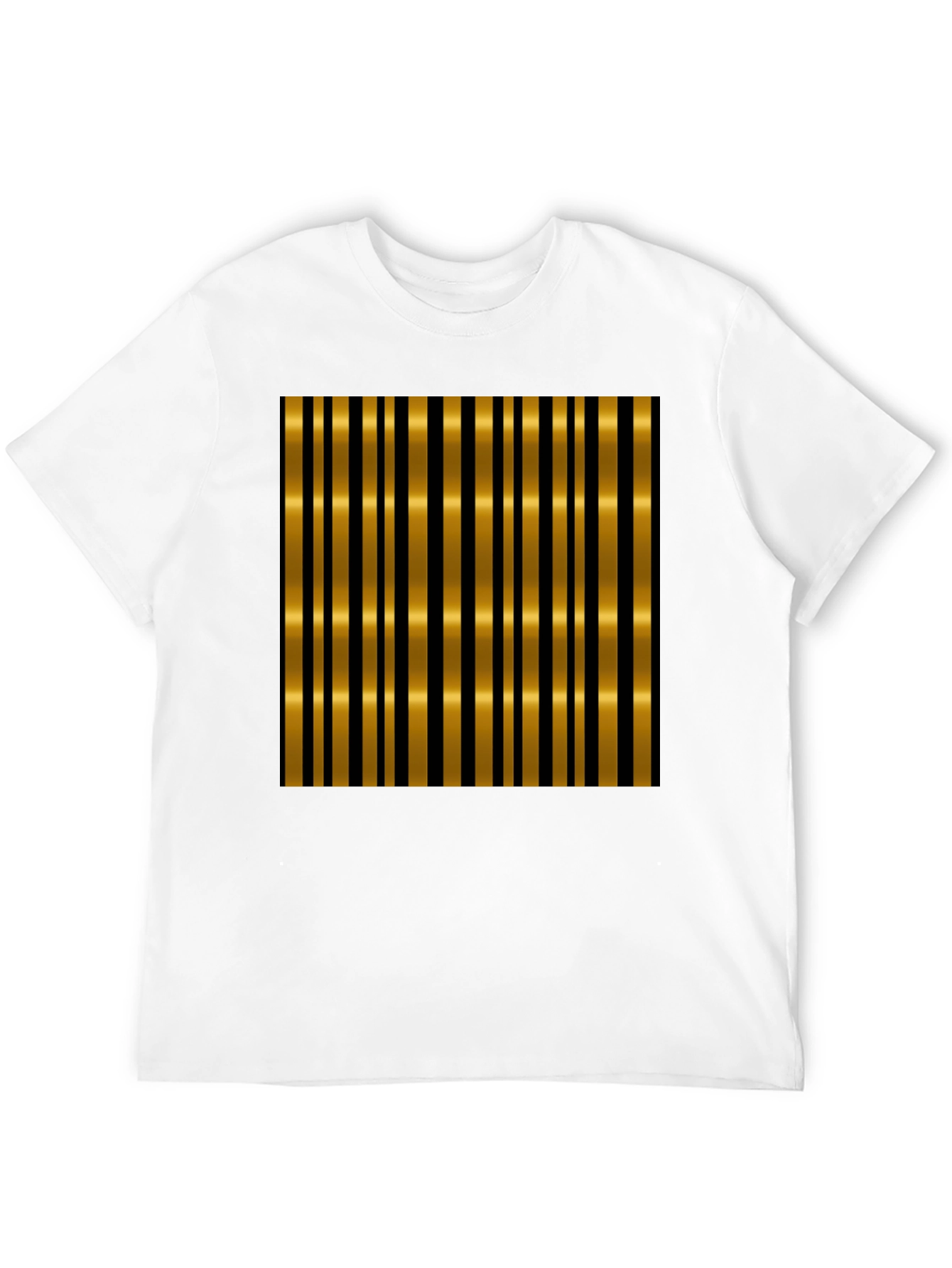 Bold Striped T-Shirt - Black and Gold Design