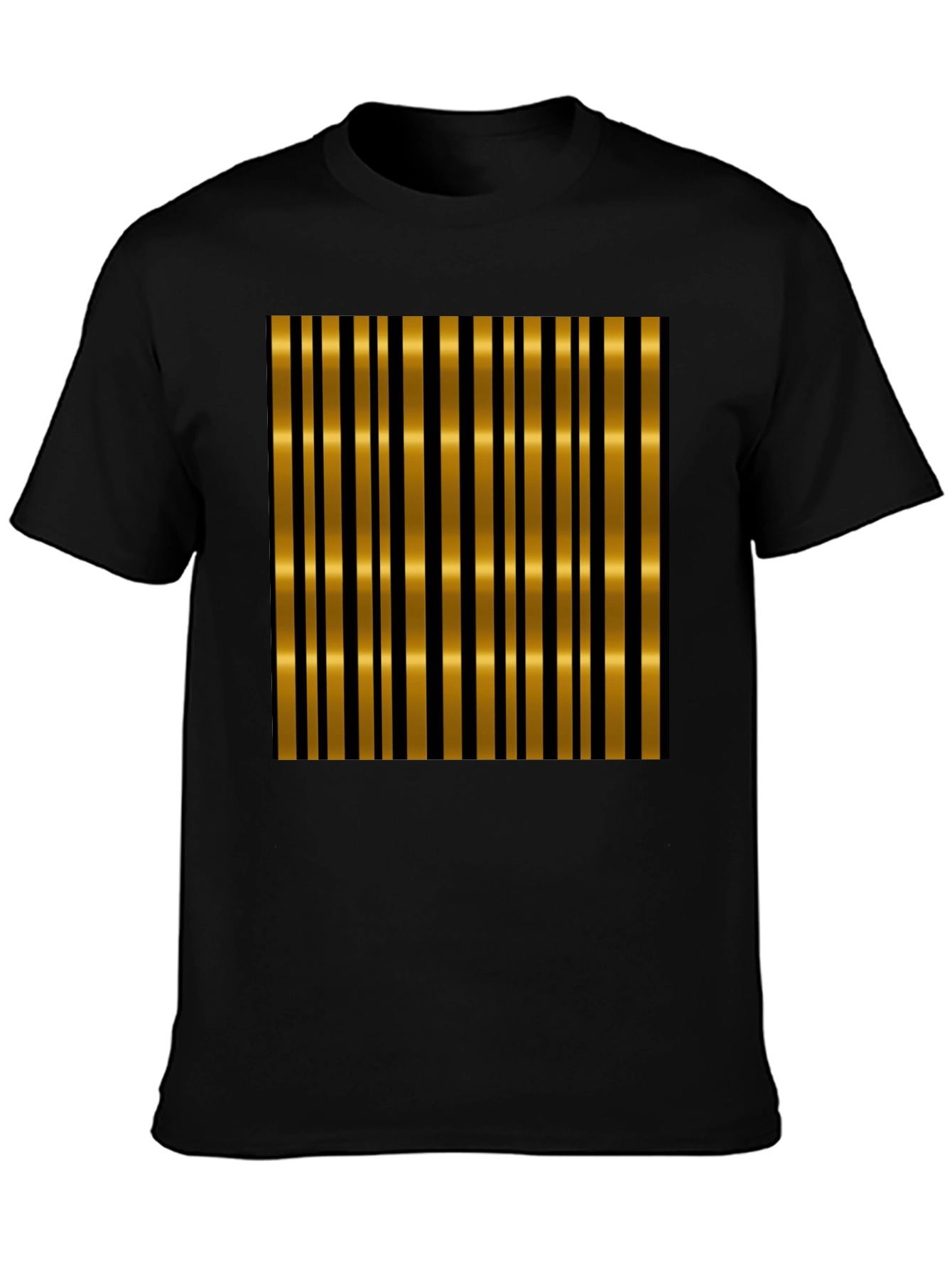 Bold Striped T-Shirt - Black and Gold Design
