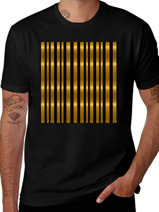 Bold Striped T-Shirt - Black and Gold Design