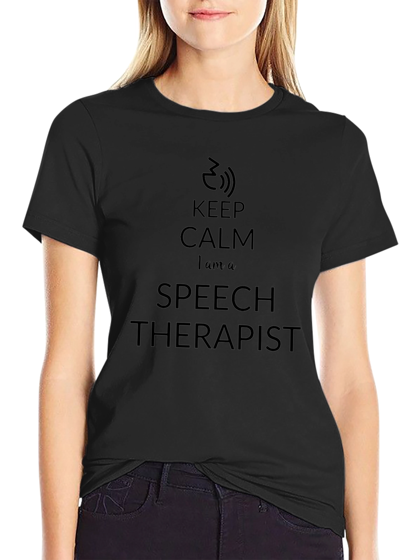 Keep Calm Speech Therapist T-Shirt - Black