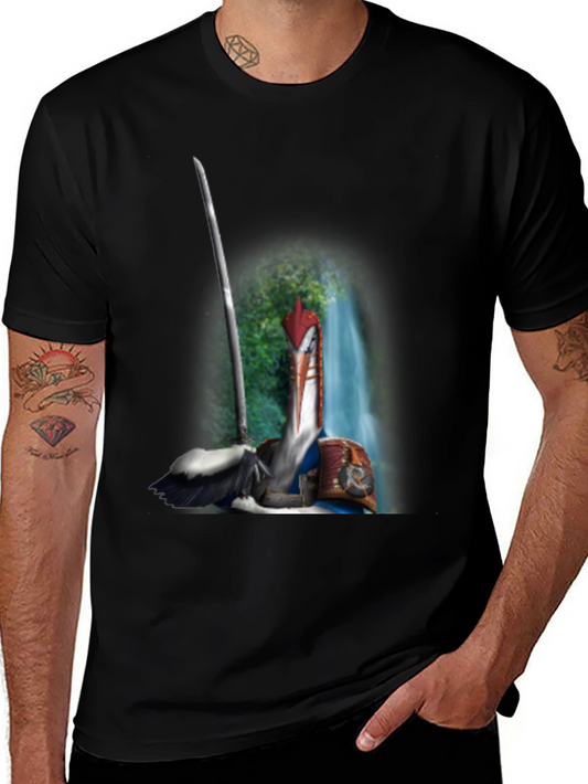 Samurai Pelican T-Shirt: Unique Graphic Tee