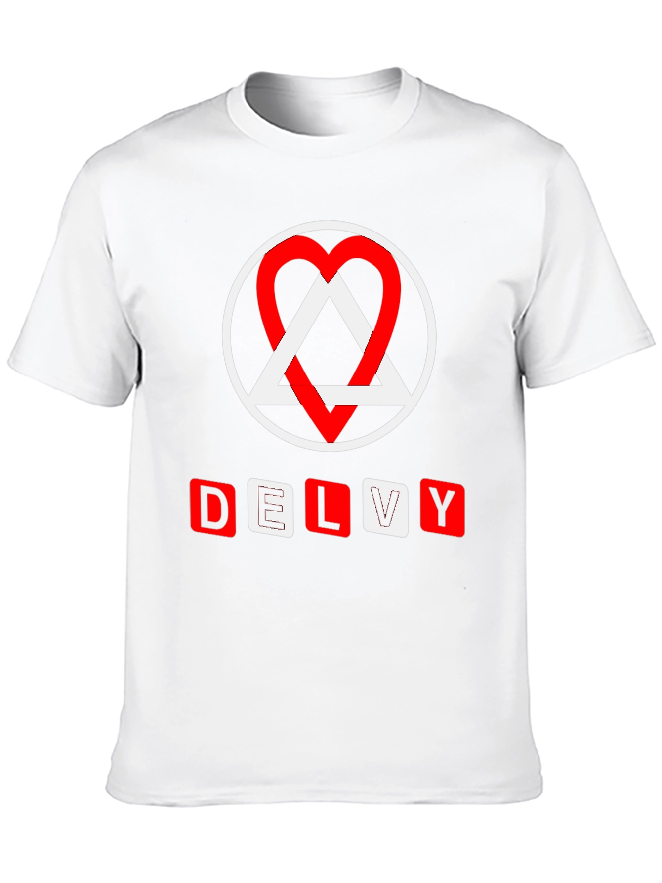 DELVY Graphic Tee - Circle Heart Triangle Design