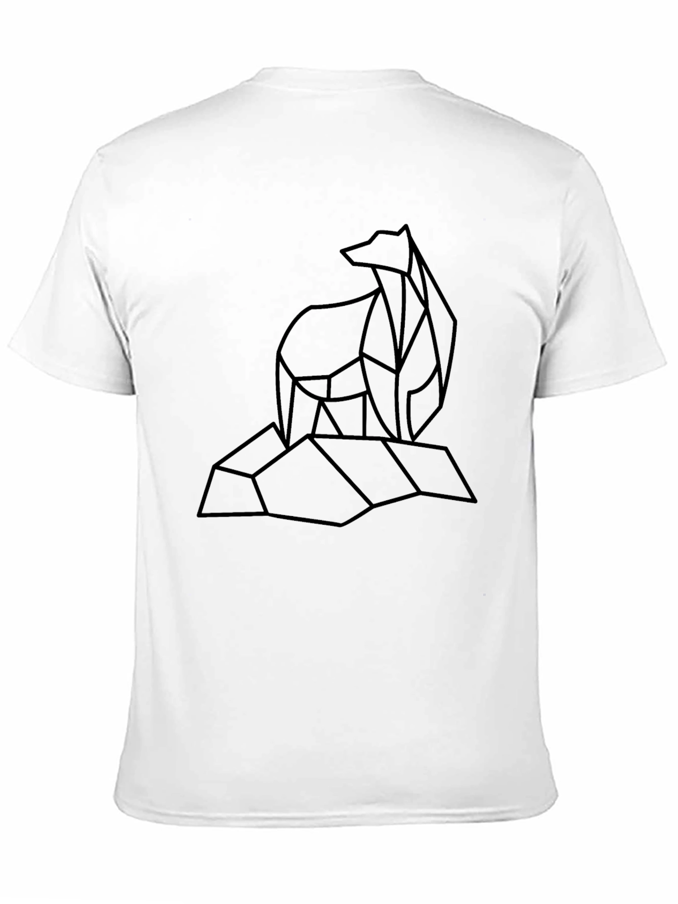 Geometric Bear Graphic Tee - Stylish Black T-Shirt