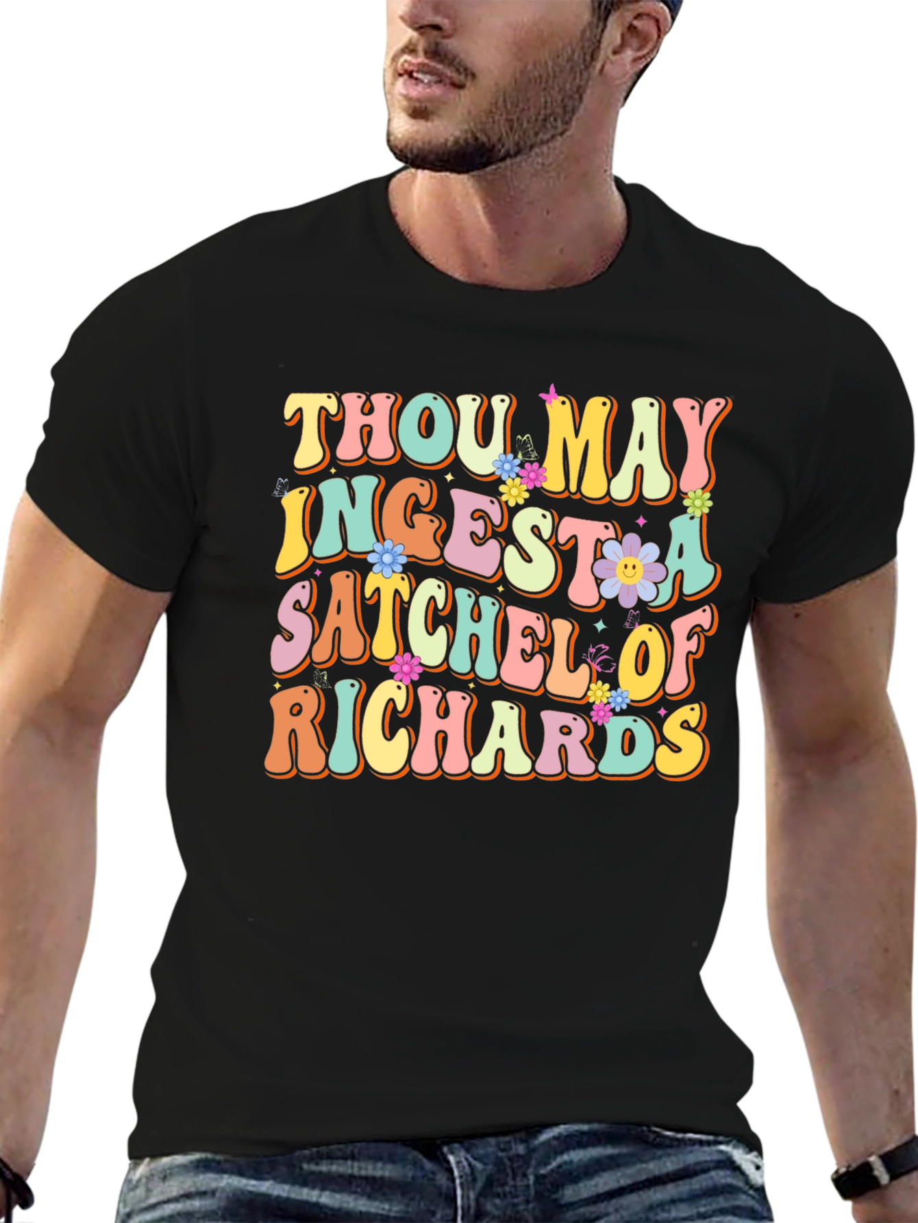 Thou May Ingest a Satchel of Richards Black T-Shirt