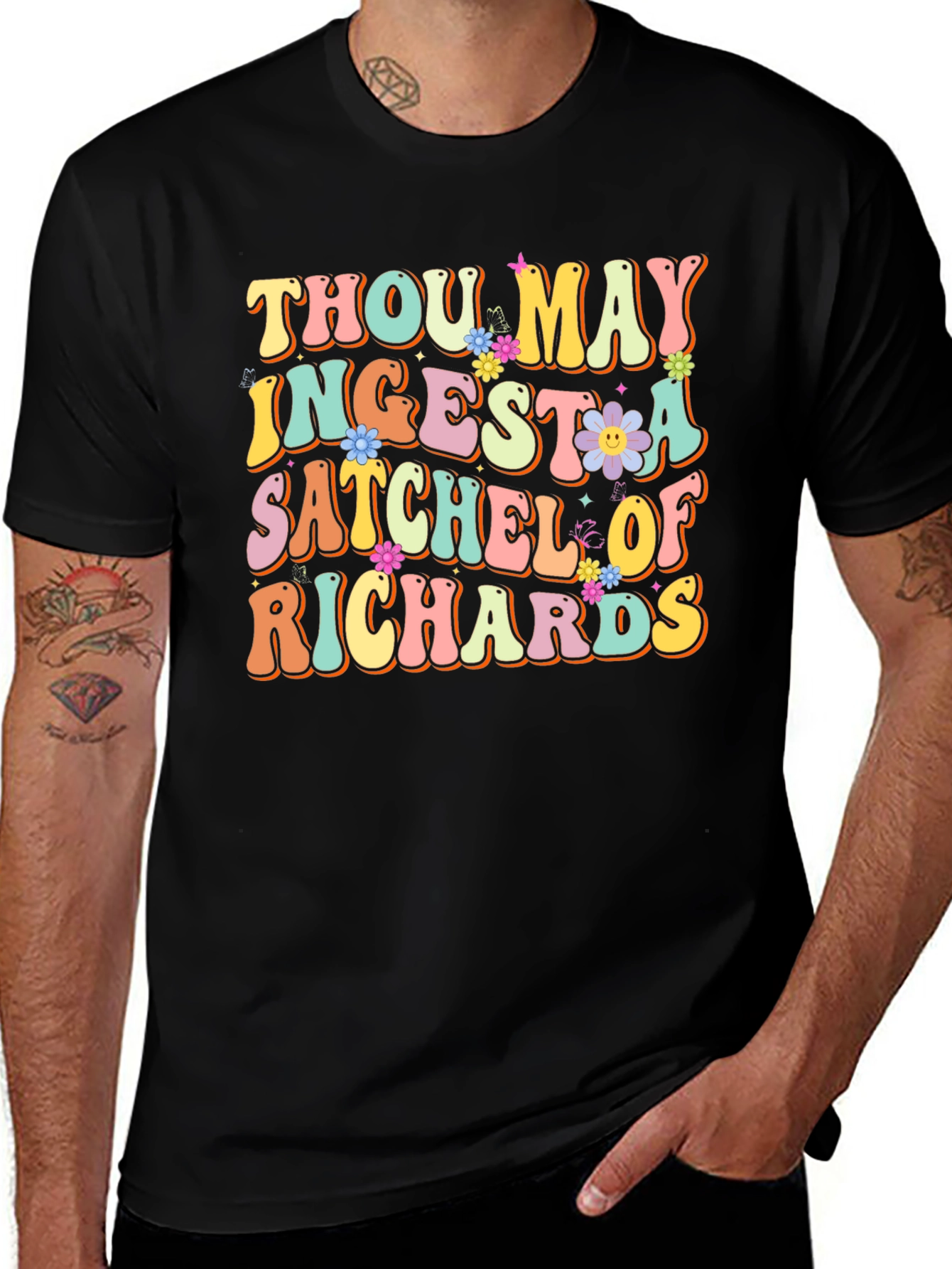 Thou May Ingest a Satchel of Richards Black T-Shirt