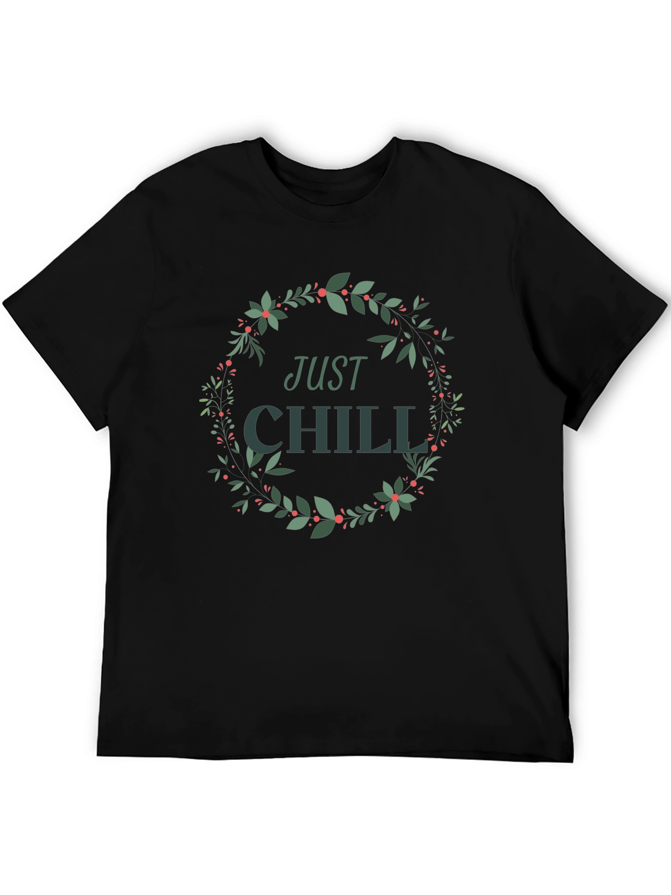 Just Chill Wreath Graphic Tee - Relaxed Style