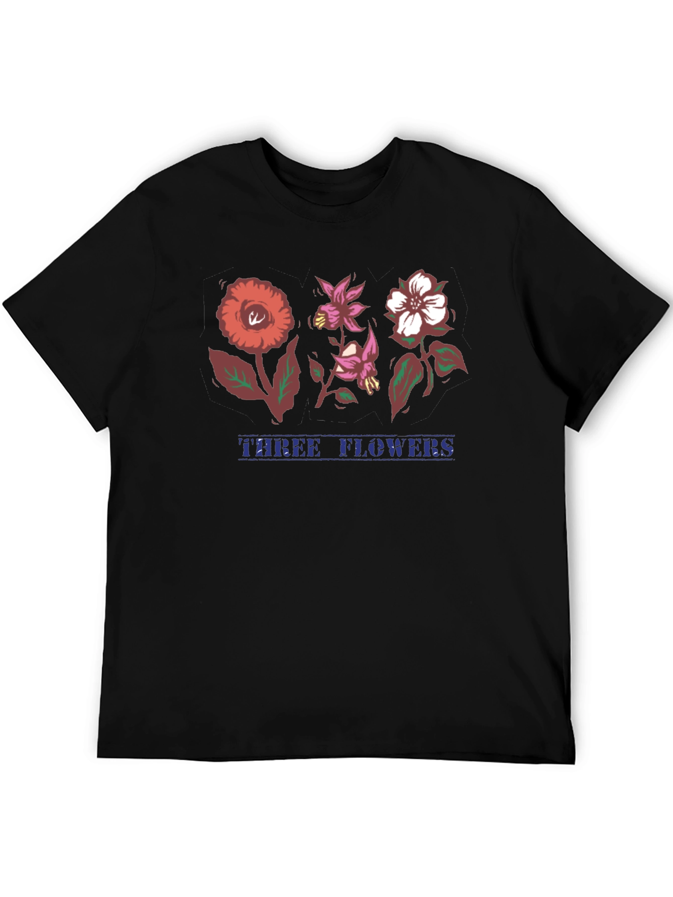 Three Flowers Graphic T-Shirt