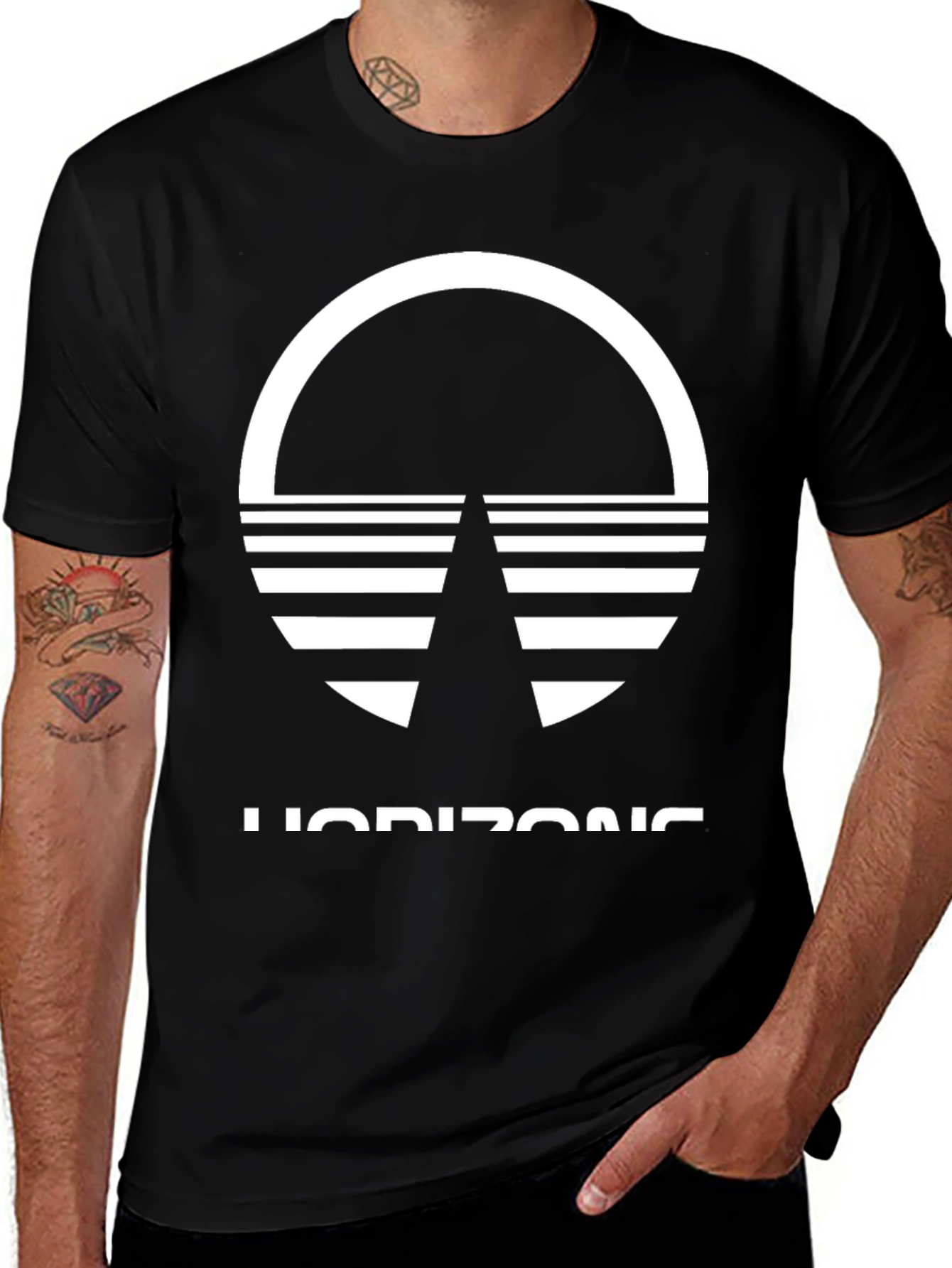 Horizons Graphic Tee - Stylish Black T-Shirt
