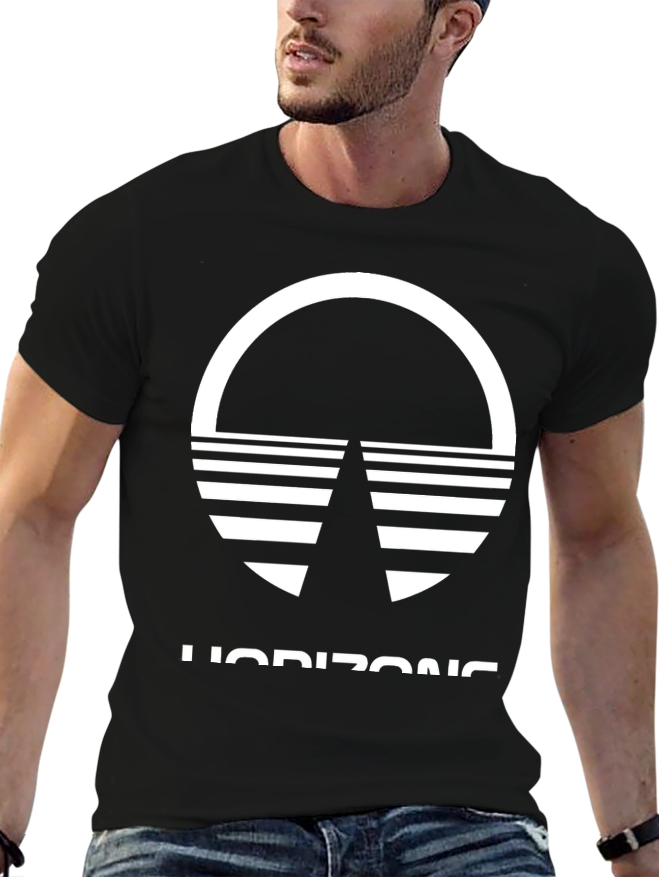 Horizons Graphic Tee - Stylish Black T-Shirt