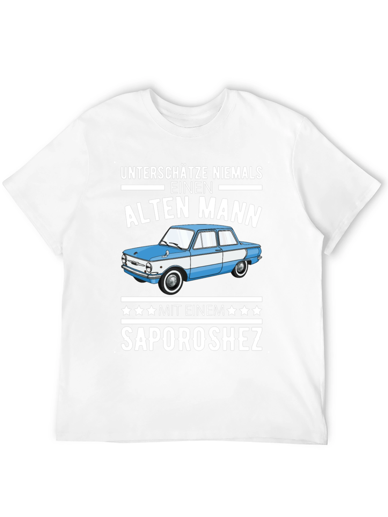 Funny Old Man Zaporozhets Car Graphic T-Shirt
