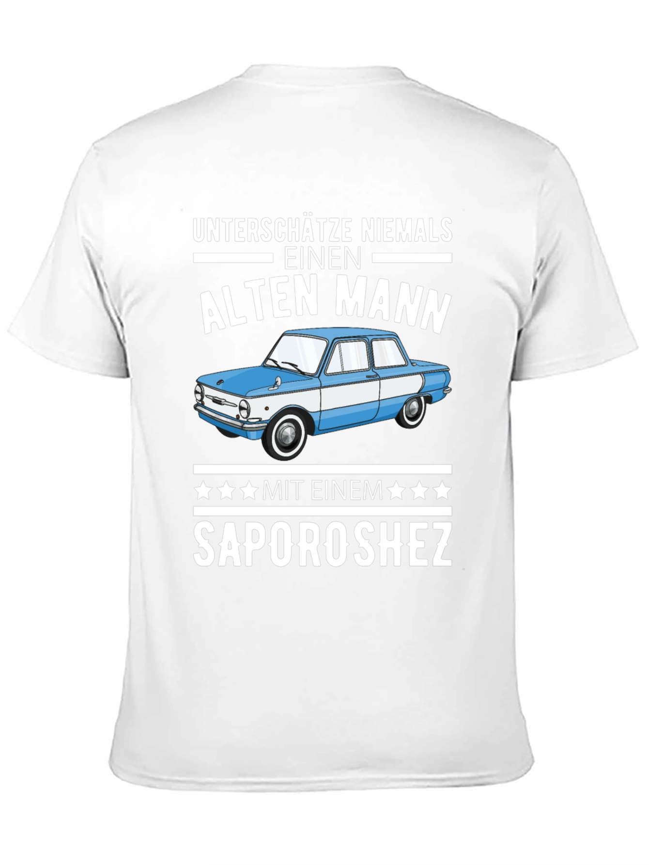 Funny Old Man Zaporozhets Car Graphic T-Shirt