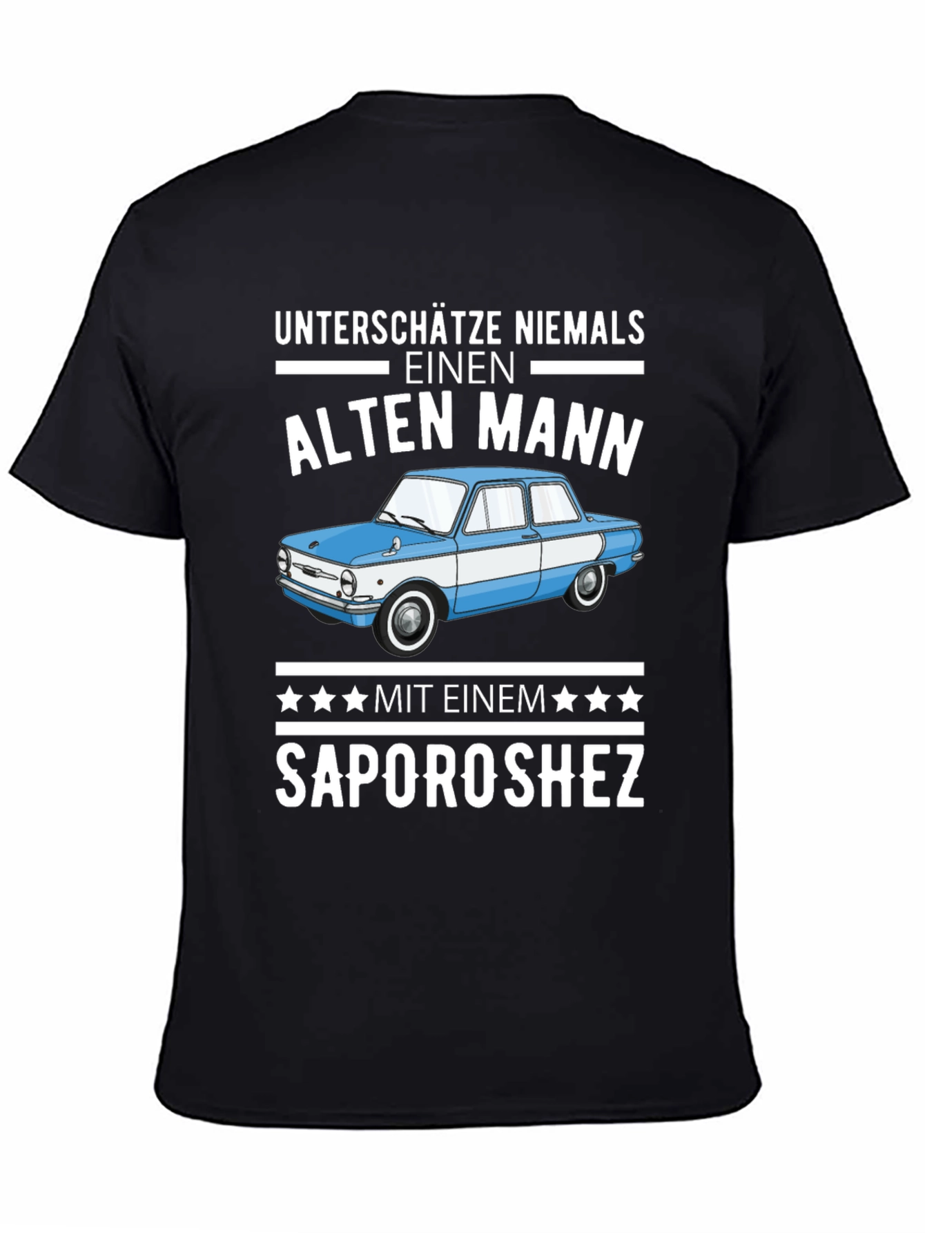 Funny Old Man Zaporozhets Car Graphic T-Shirt