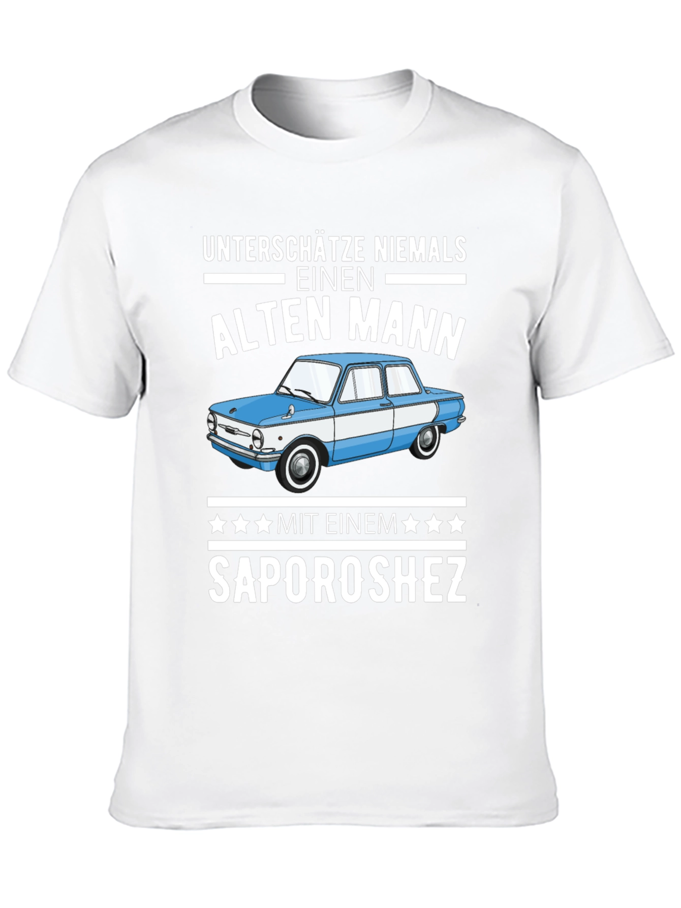 Funny Old Man Zaporozhets Car Graphic T-Shirt