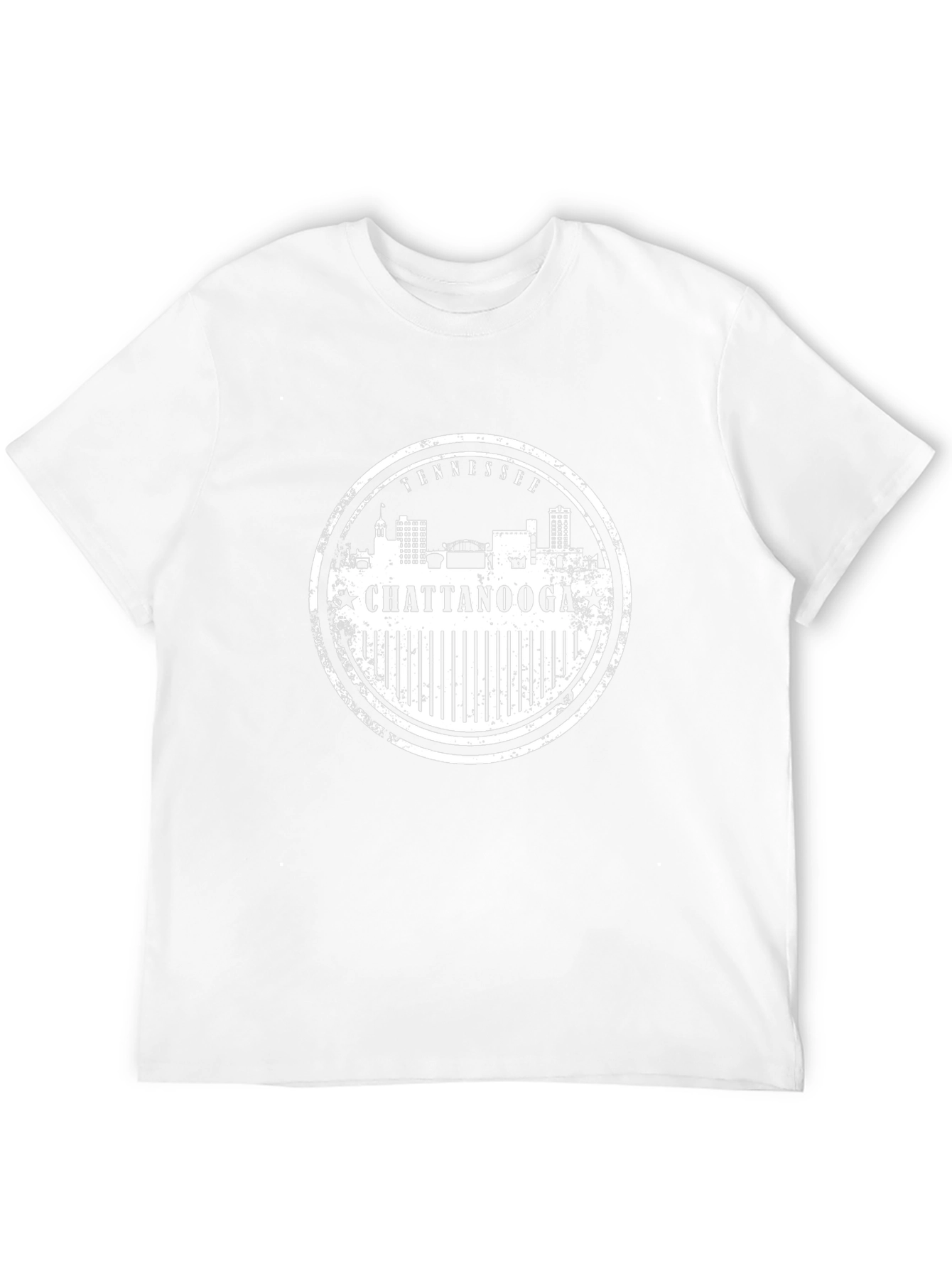Chattanooga Tennessee Skyline Stamp Black T-Shirt