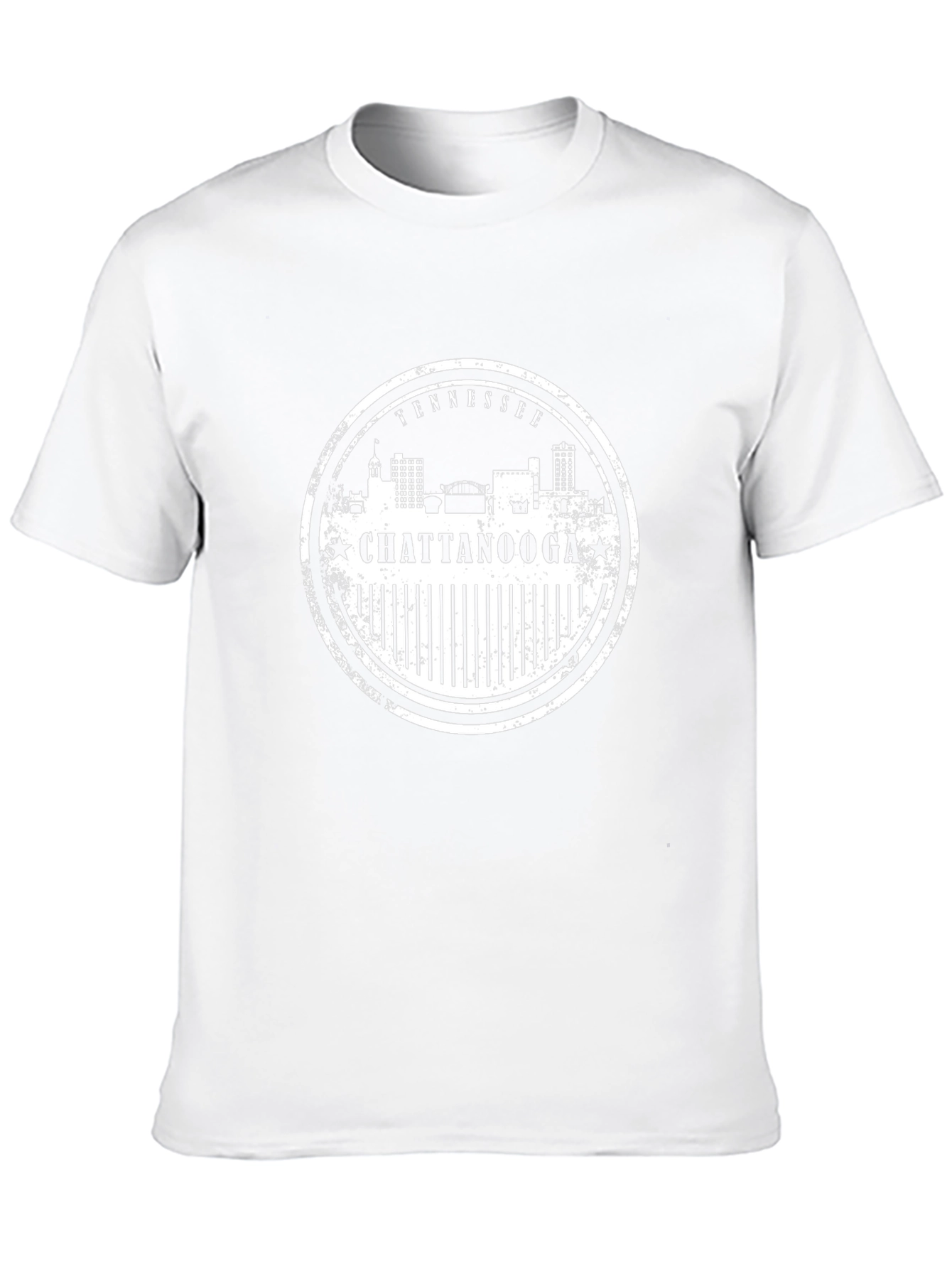 Chattanooga Tennessee Skyline Stamp Black T-Shirt