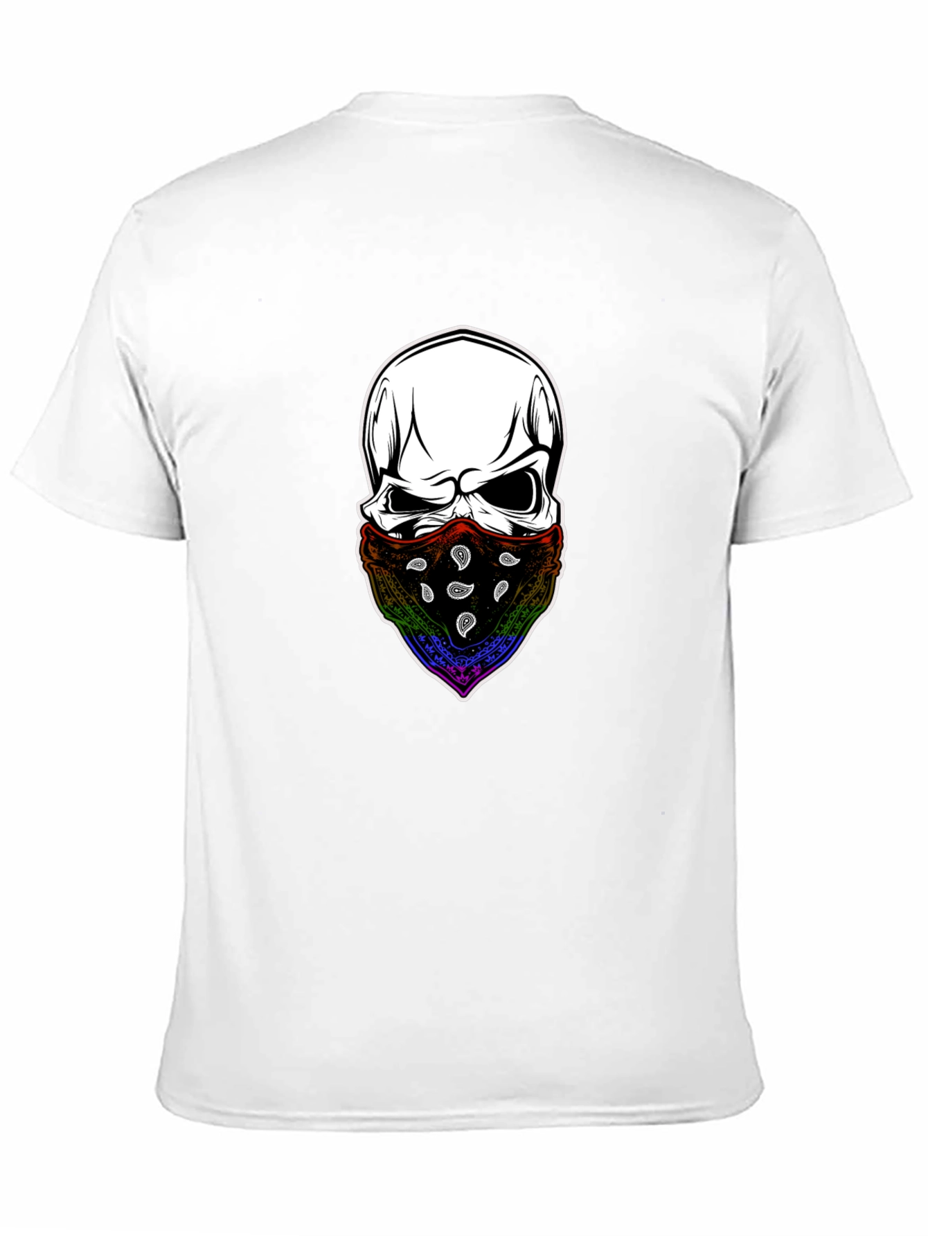 Skull Bandana Graphic Tee - Mens Black T-Shirt