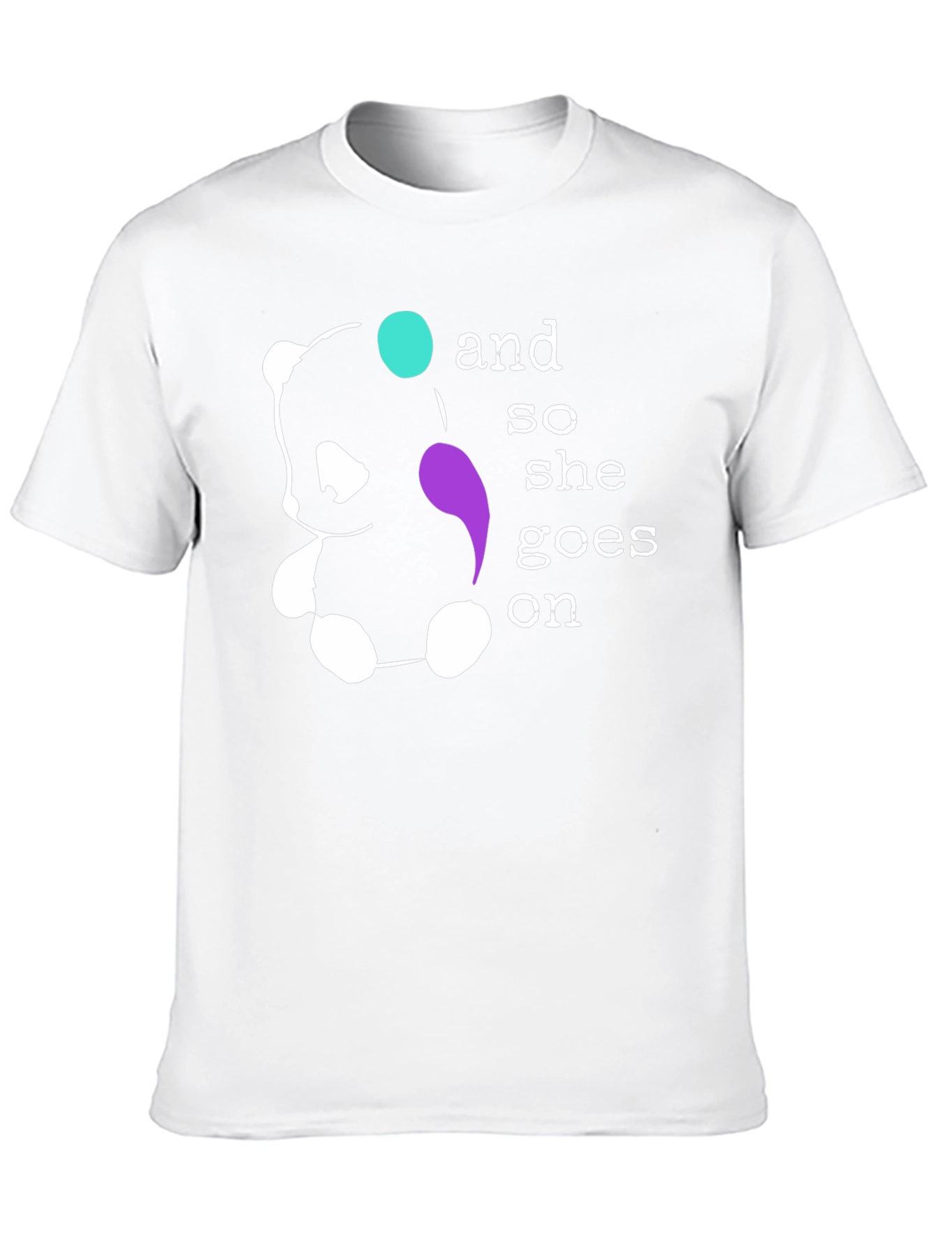 Panda Bear And So She Goes On Black T-Shirt
