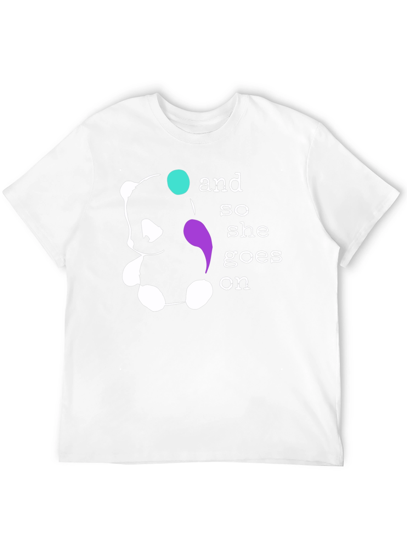 Panda Bear And So She Goes On Black T-Shirt