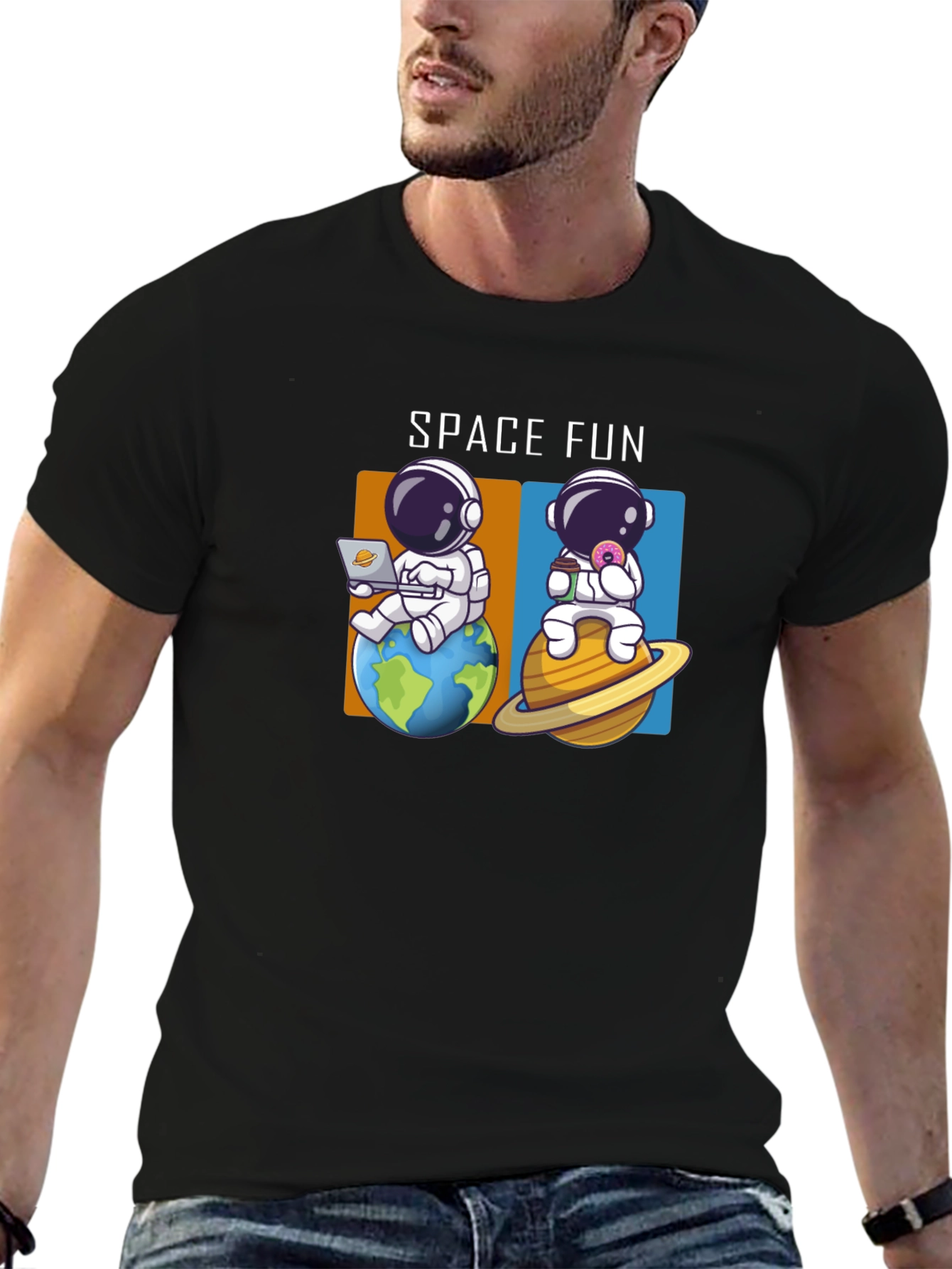 Space Fun Astronaut T-Shirt - Black