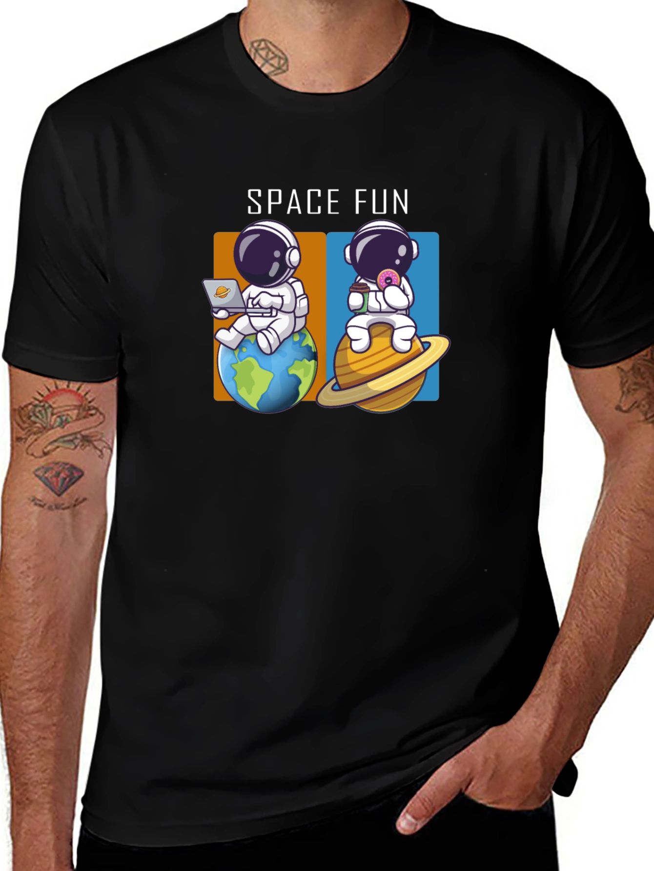 Space Fun Astronaut T-Shirt - Black