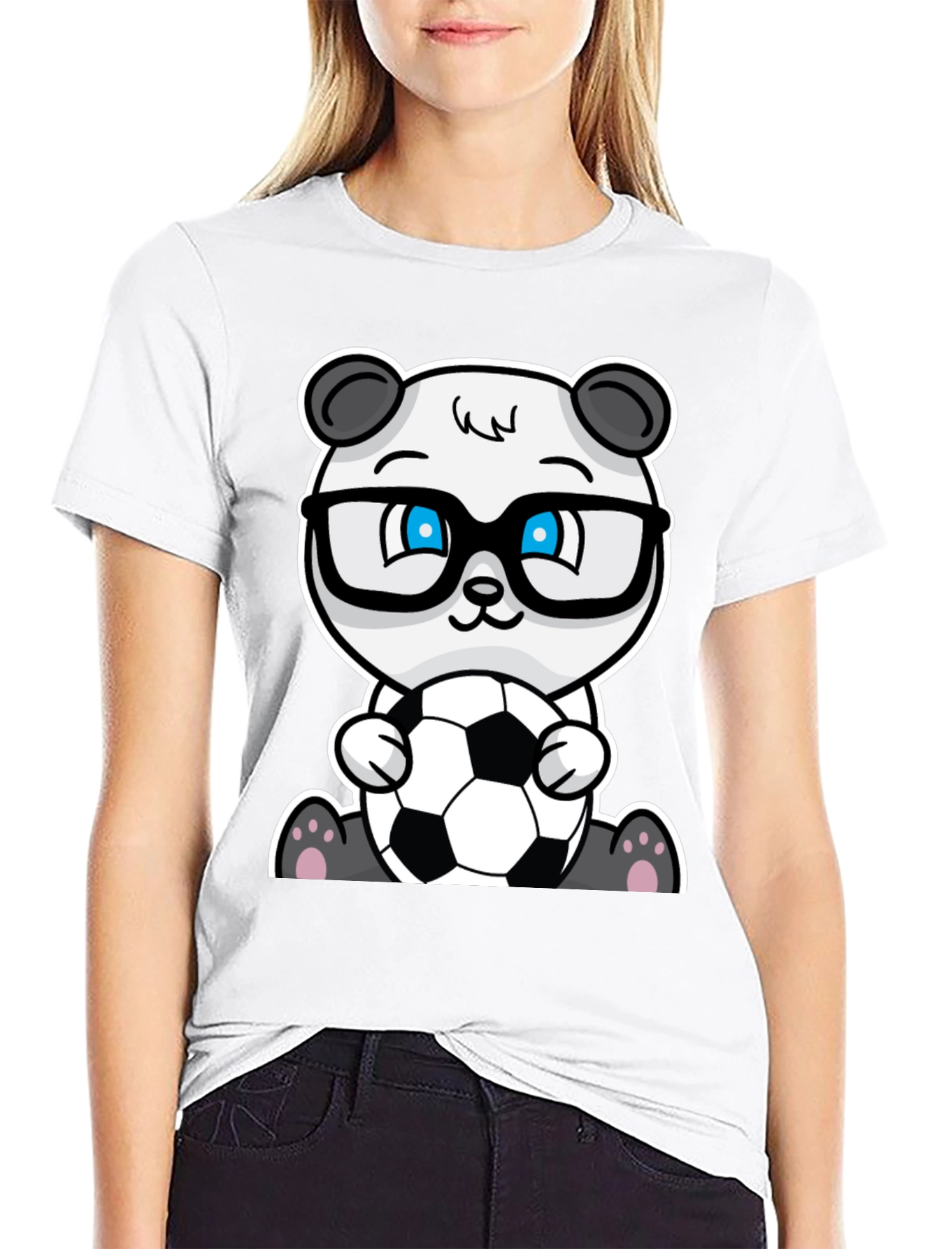 Panda Soccer T-Shirt - Black