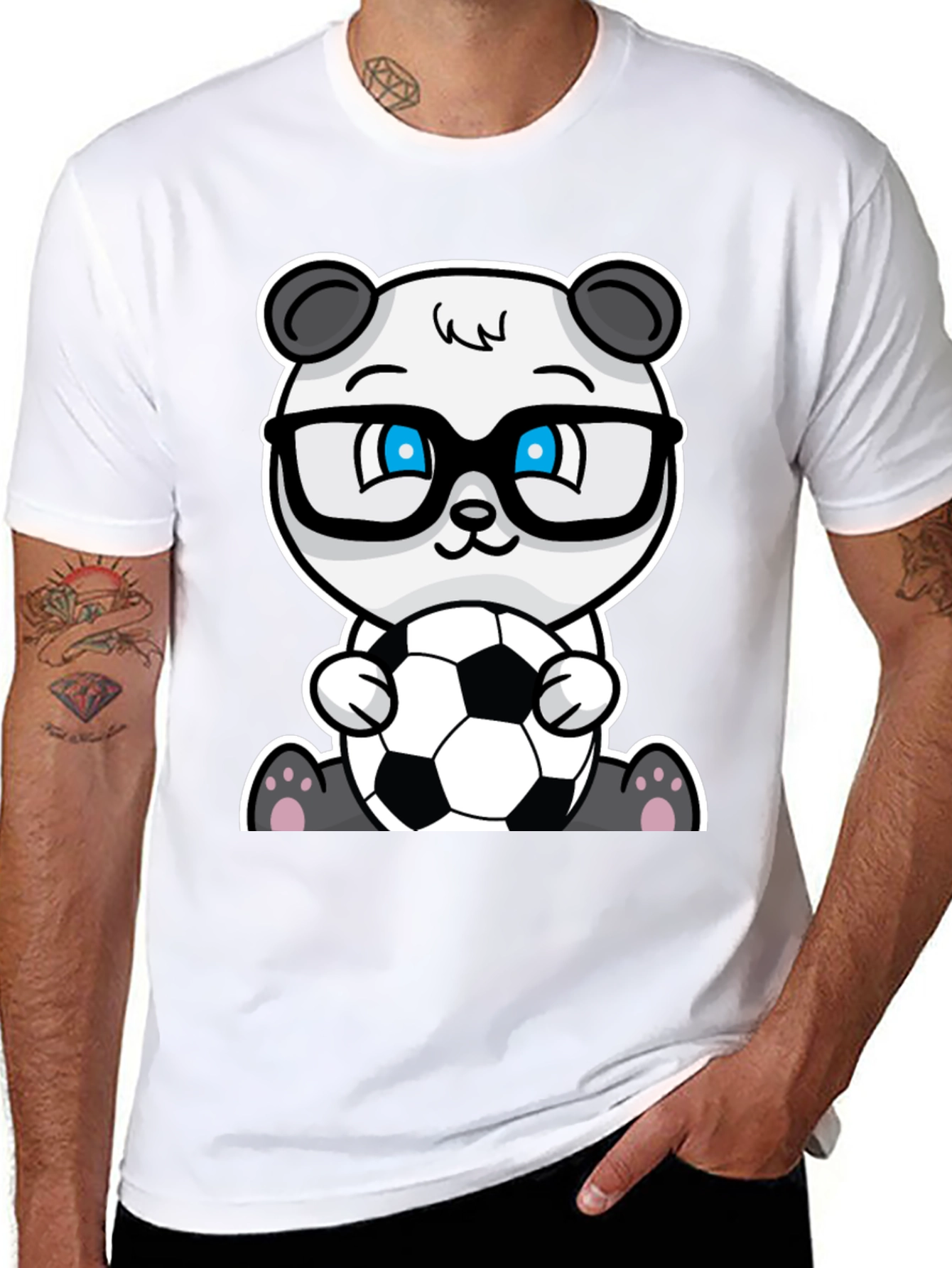 Panda Soccer T-Shirt - Black